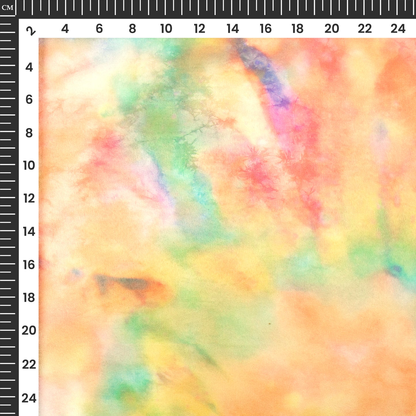 Multi-Color Tye And Dye Digital Print Lush Satin Fabric