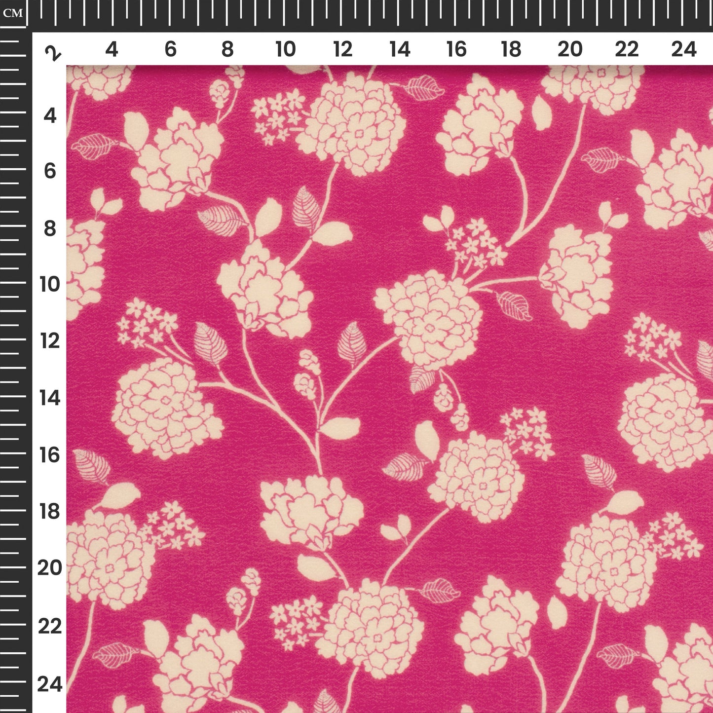 Pink Floral Pattern Digital Print Viscose Natural Crepe Fabric