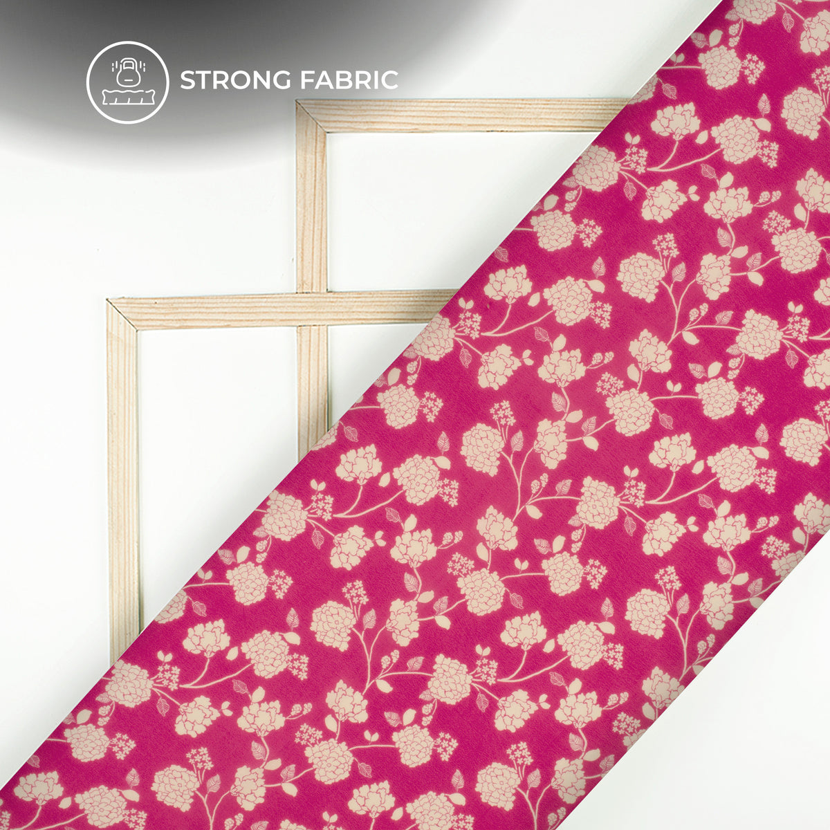 Pink Floral Pattern Digital Print Viscose Natural Crepe Fabric