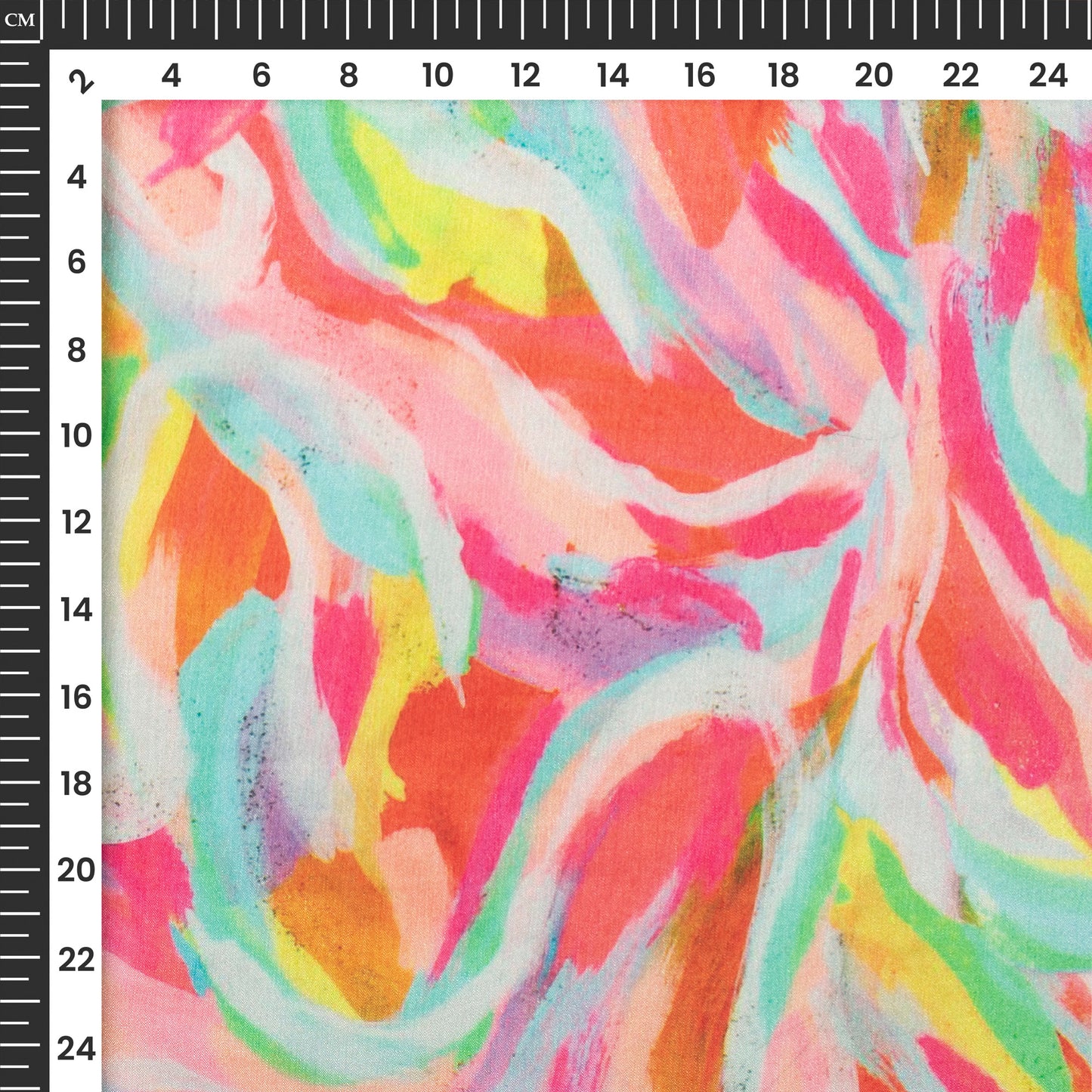 Multi-Color Abstract Digital Print Poly Chinnon Chiffon Fabric