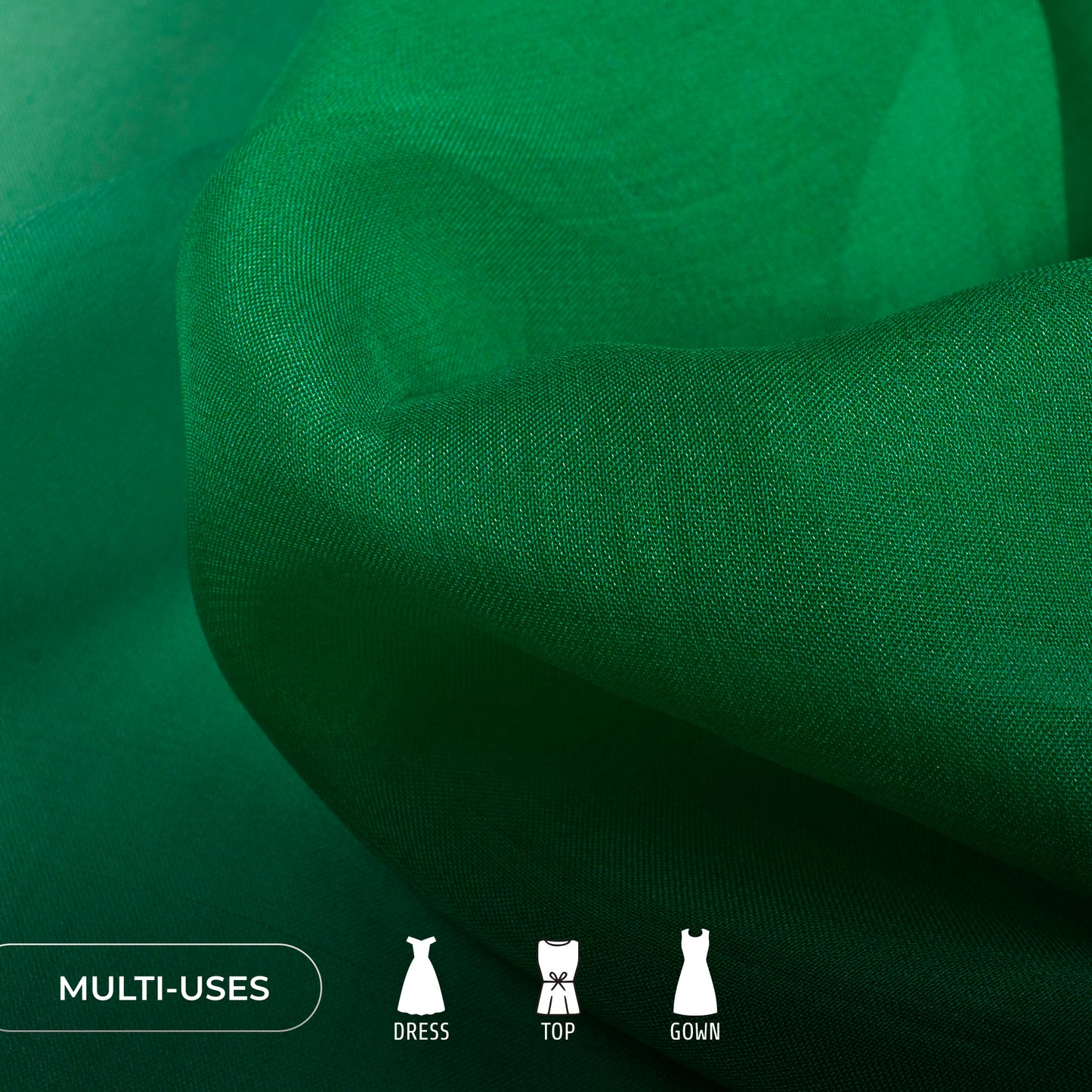 Green Ombre Pattern Digital Print Pure Organza Fabric