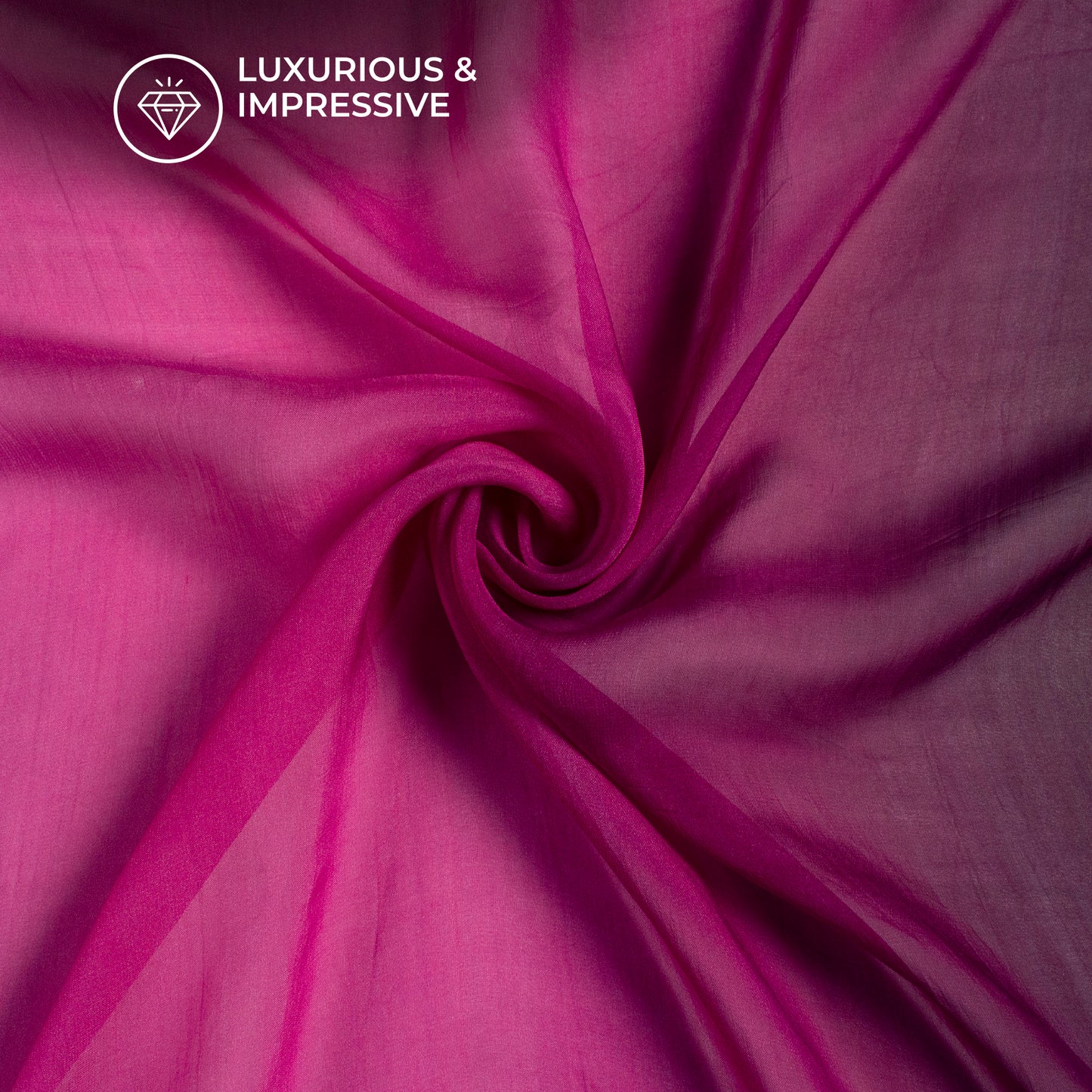 Pink Ombre Pattern Digital Print Pure Organza Fabric