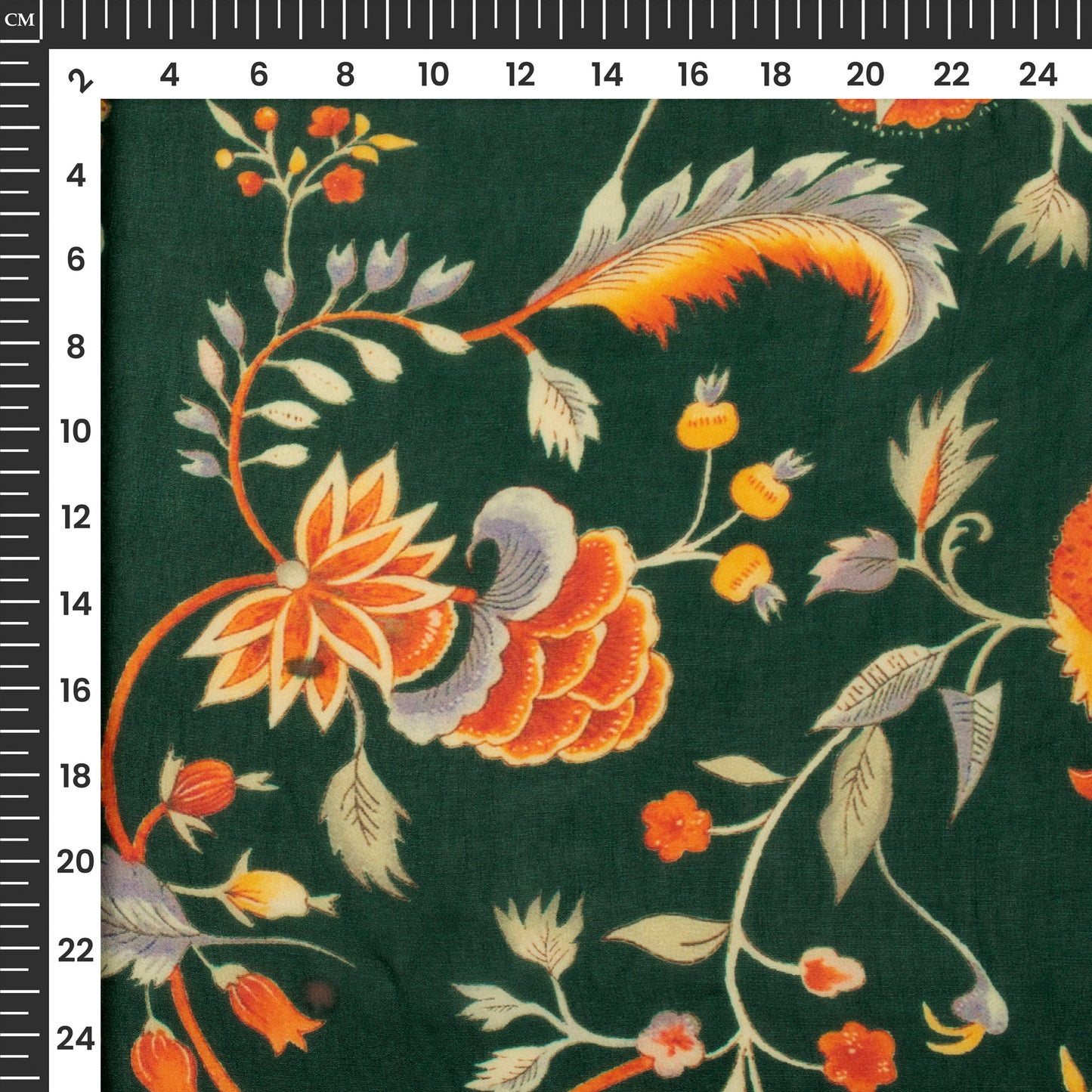 Sacramento Green Floral Digital Print Pure Georgette Fabric