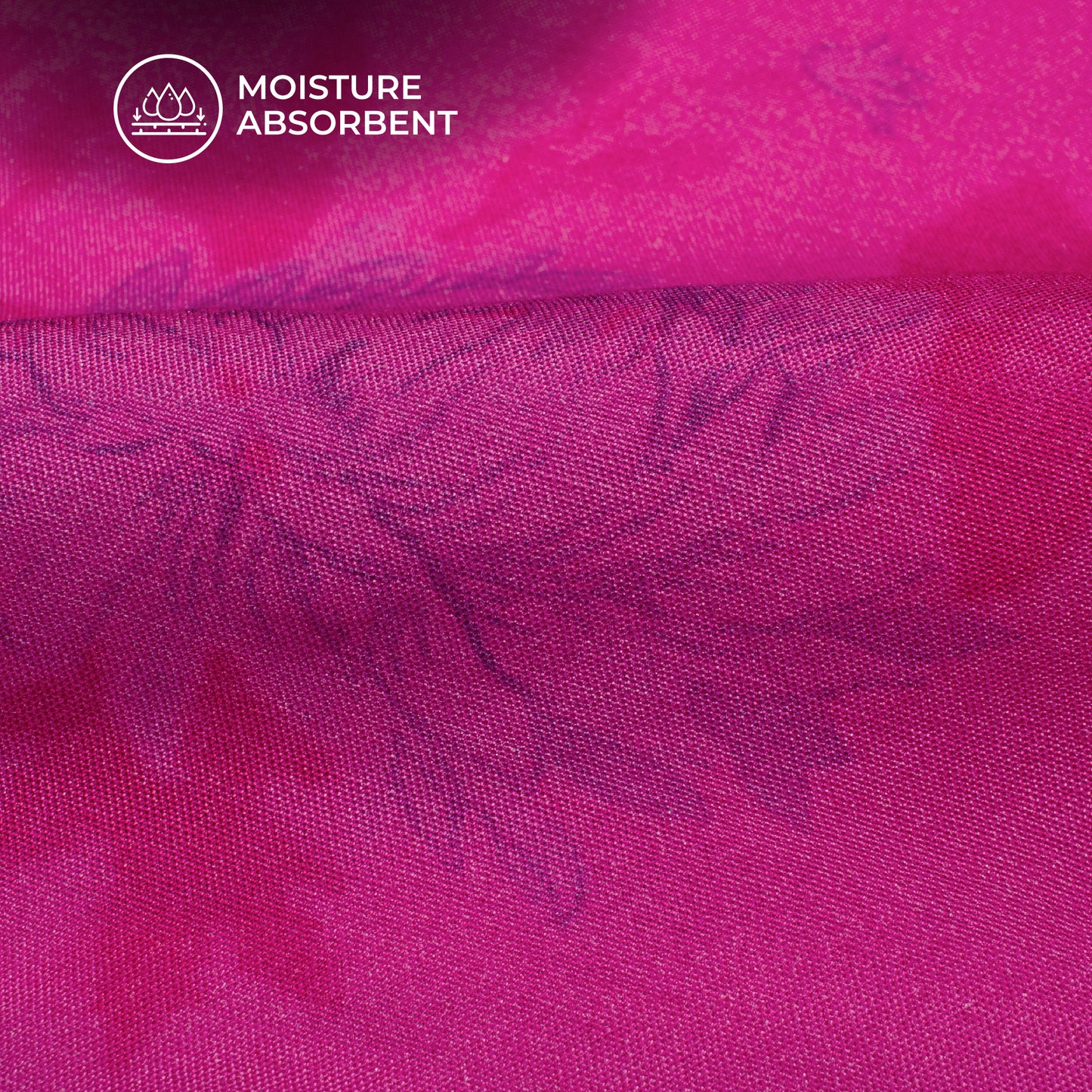 Magenta Purple Floral Digital Print Viscose Muslin Fabric