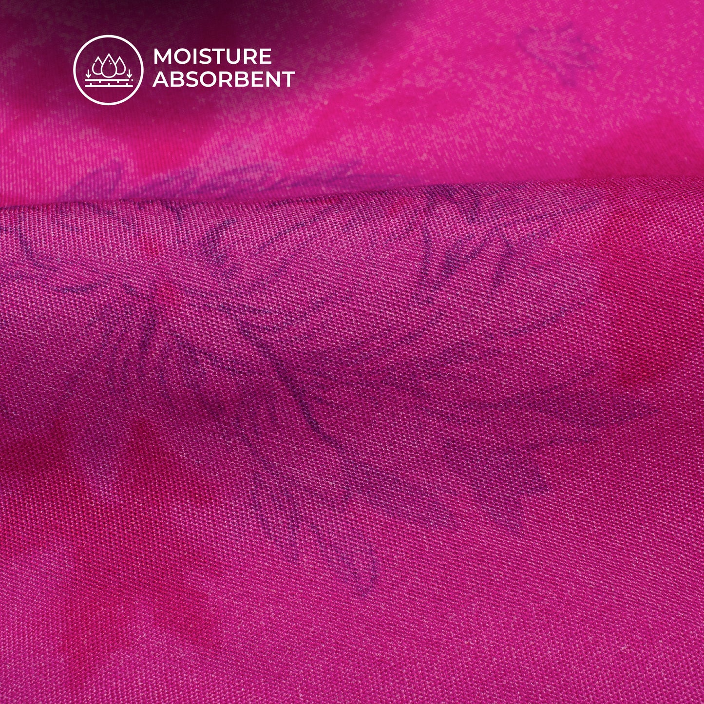 Magenta Purple Floral Digital Print Viscose Muslin Fabric