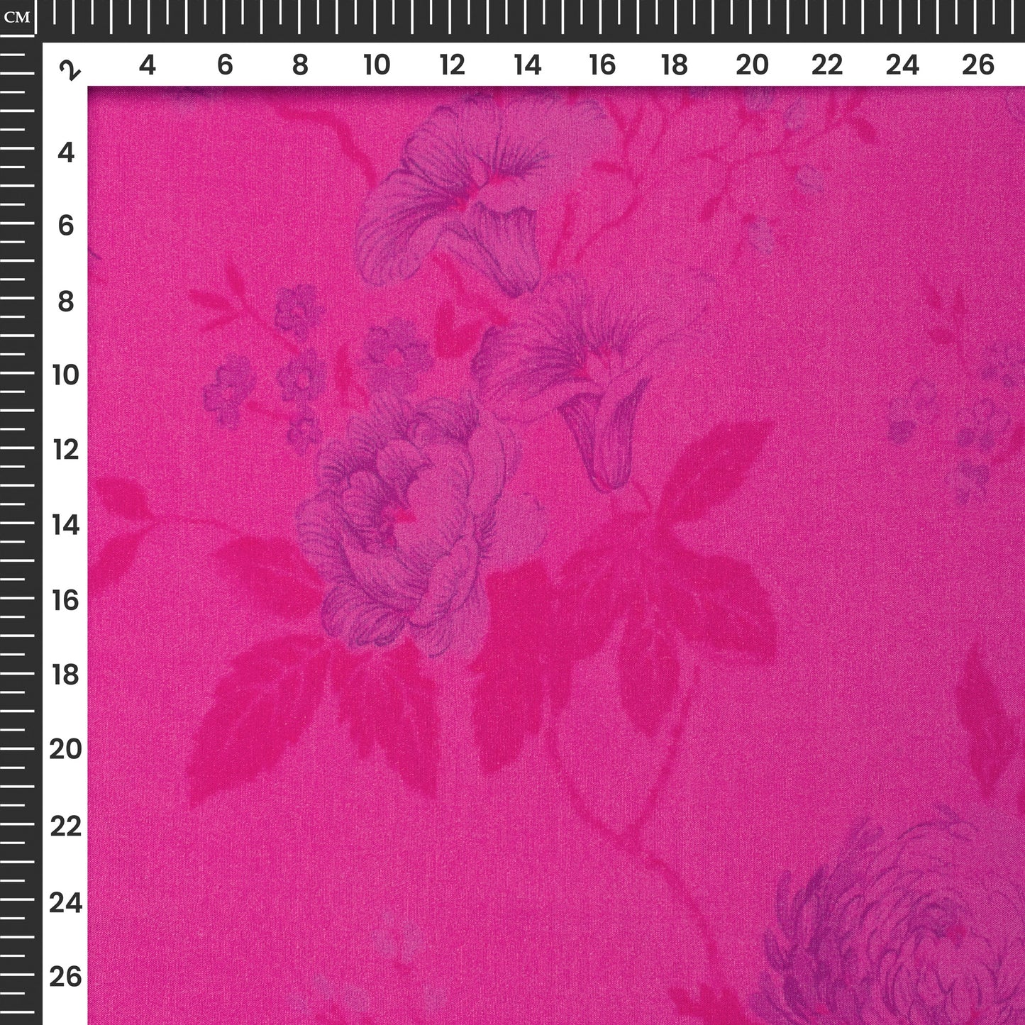 Magenta Purple Floral Digital Print Viscose Muslin Fabric