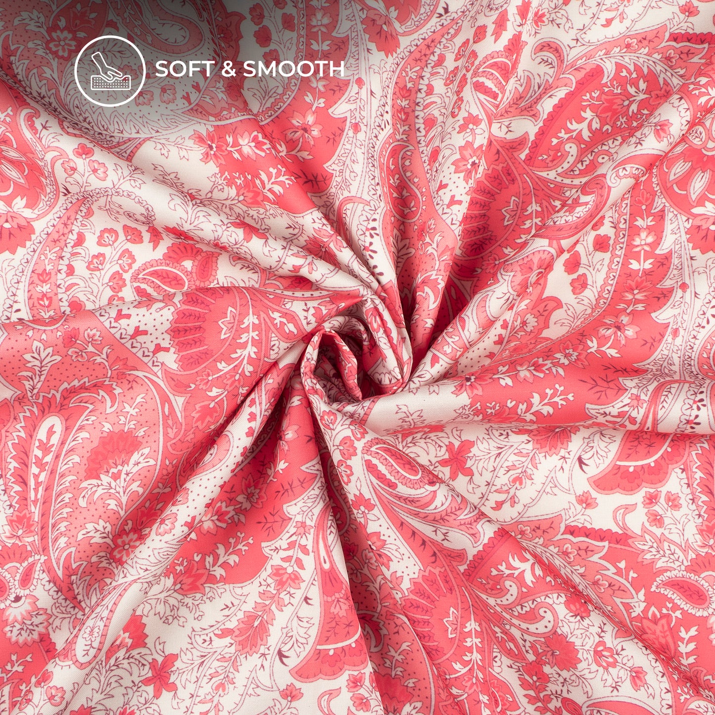 Dark Pink Floral Digital Print Modal Satin Fabric