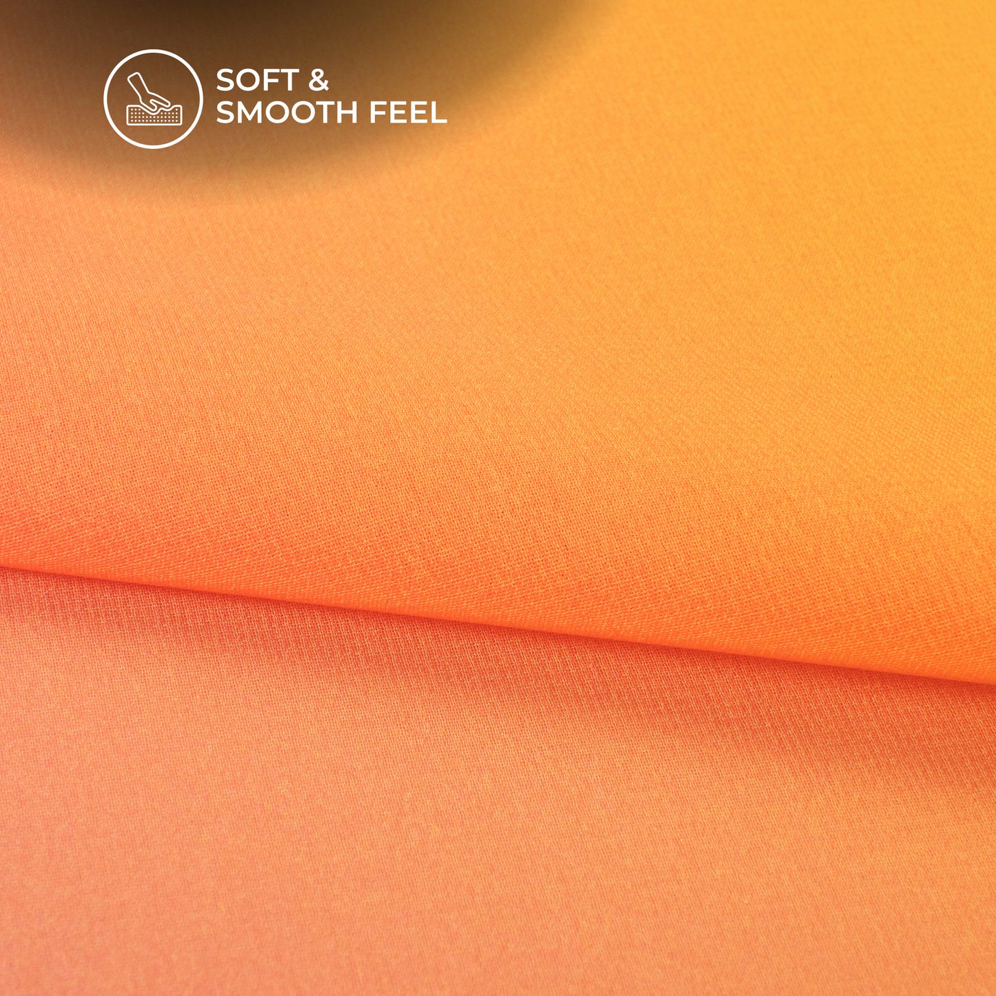 Orange Ombre Digital Print Georgette Fabric (Width 58 Inches)