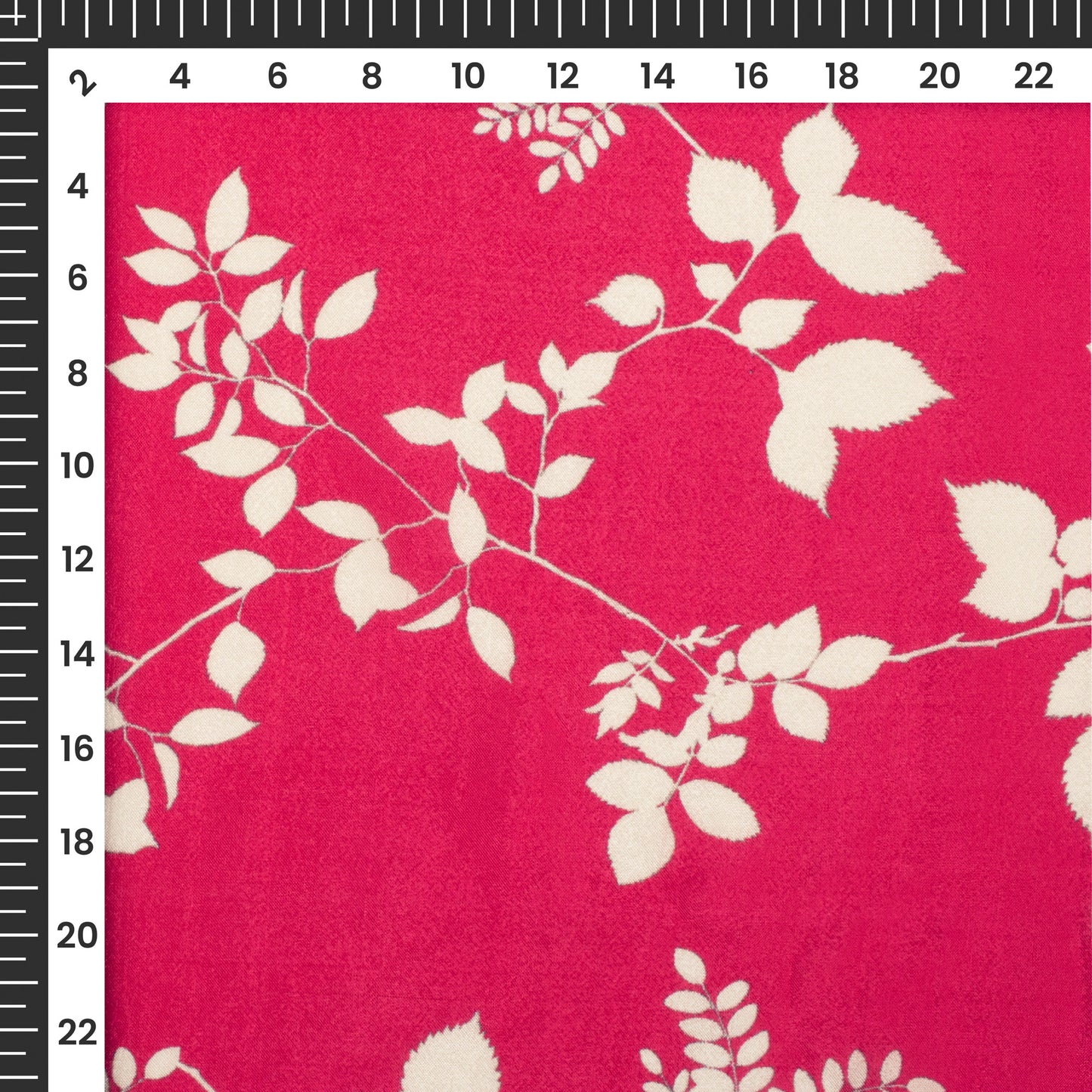 Cardinal Red Floral Digital Print Viscose Uppada Silk Fabric