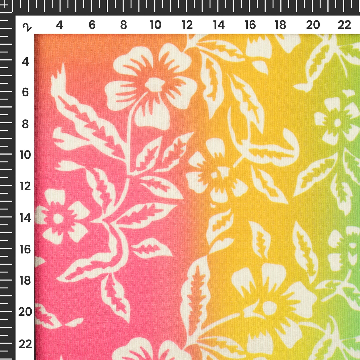 Green Floral Digital Print Kota Doria Fabric