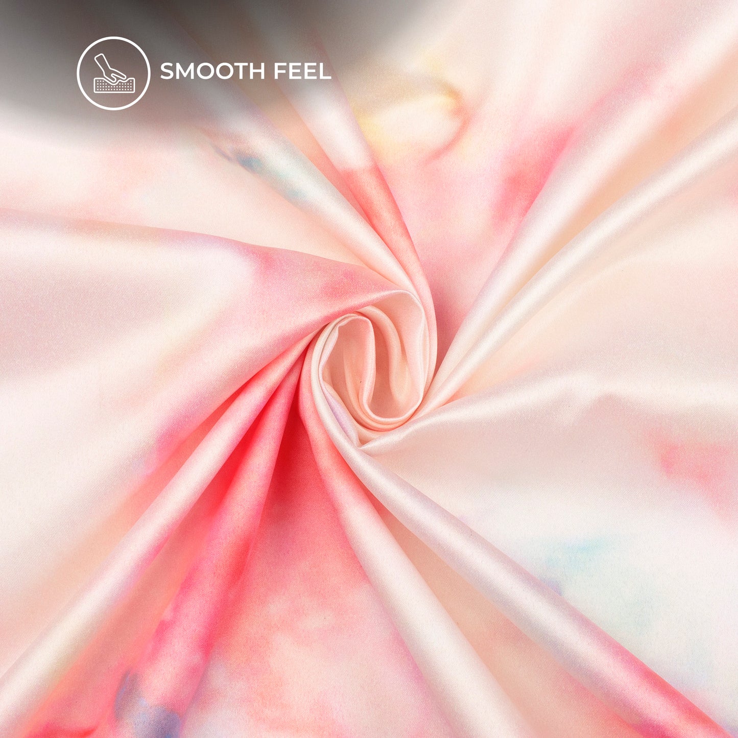 Multi-Color Tye And Dye Digital Print Charmeuse Satin Fabric (Width 58 Inches)