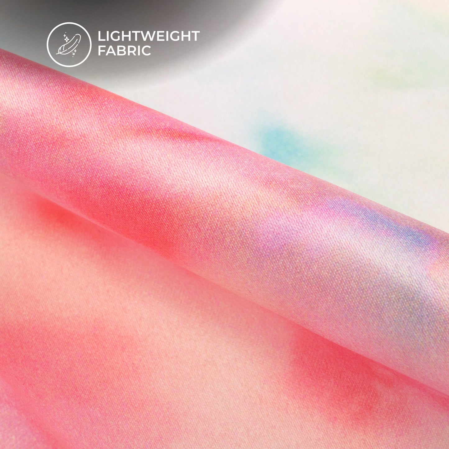 Multi-Color Tye And Dye Digital Print Charmeuse Satin Fabric (Width 58 Inches)