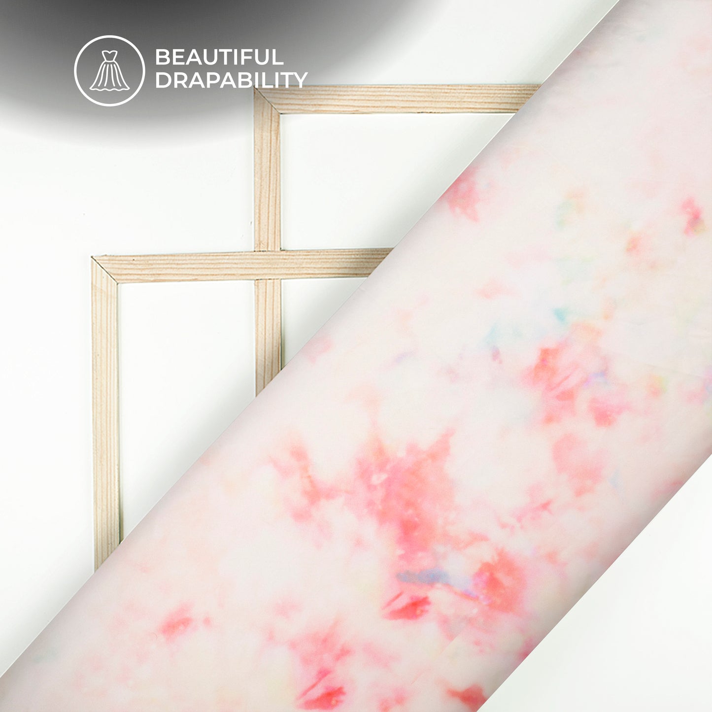 Multi-Color Tye And Dye Digital Print Charmeuse Satin Fabric (Width 58 Inches)