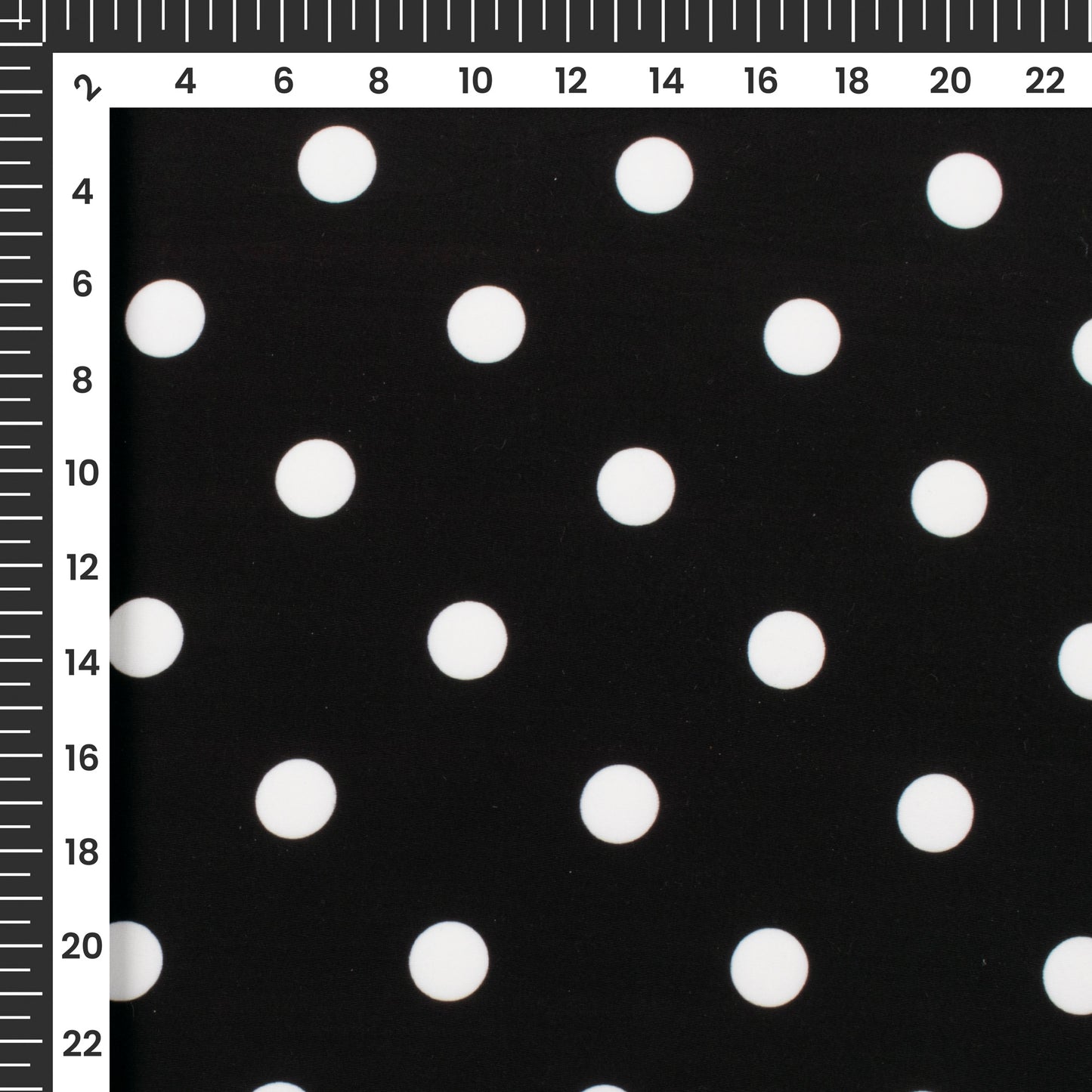 Black Polka Dot Digital Print Crepe Satin Fabric