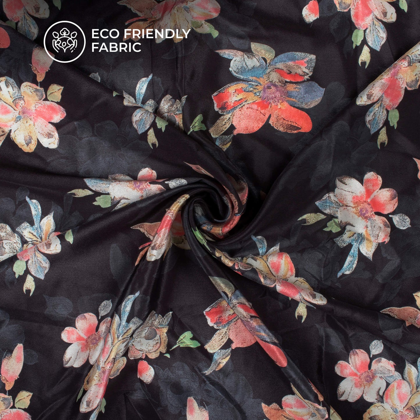 Multi Color Floral Digital Print Crepe Silk Fabric