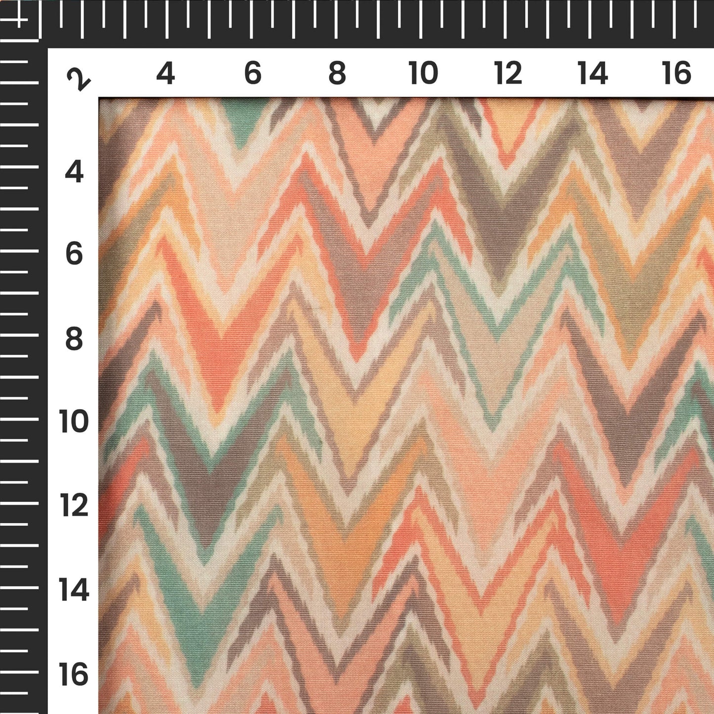 Multi Color Chevron Digital Print Matt Organza Fabric