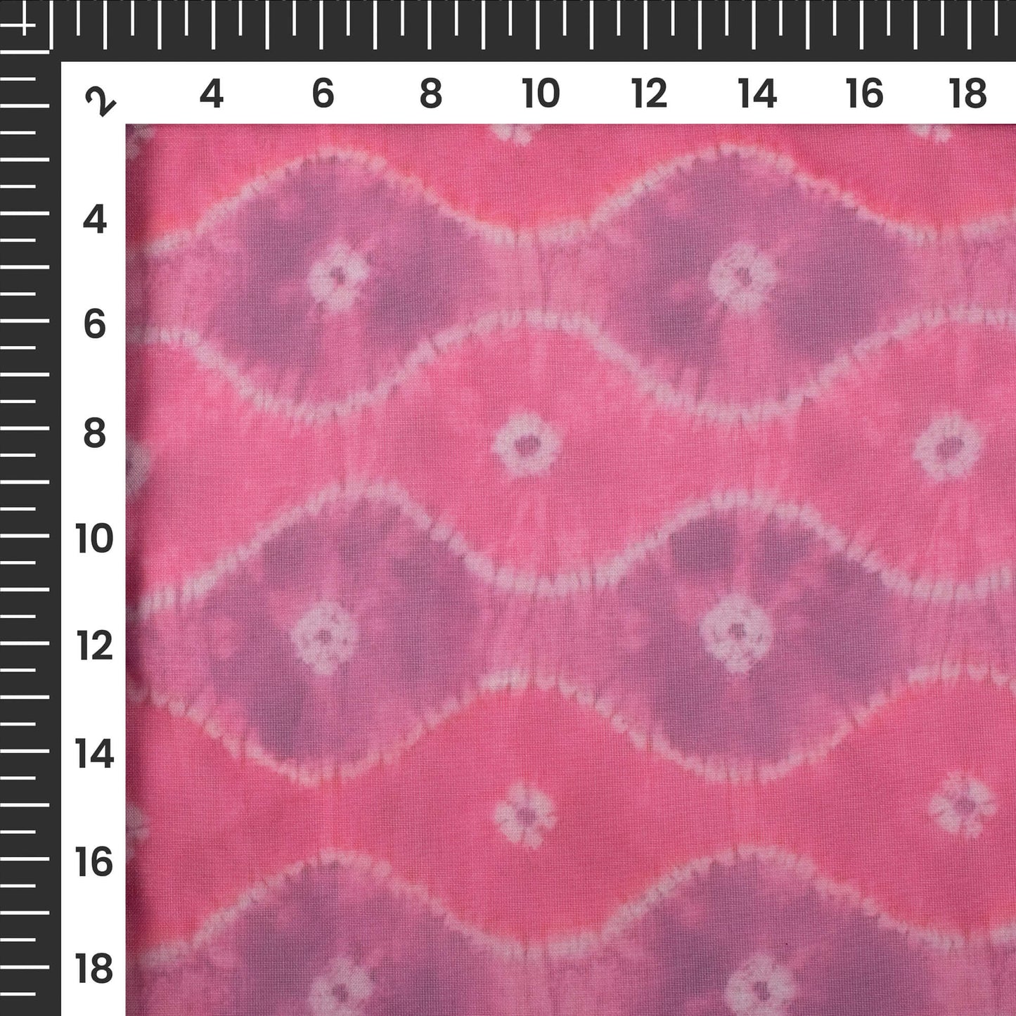 Fuscia Pink Bandhanii Digital Print Matt Organza Fabric