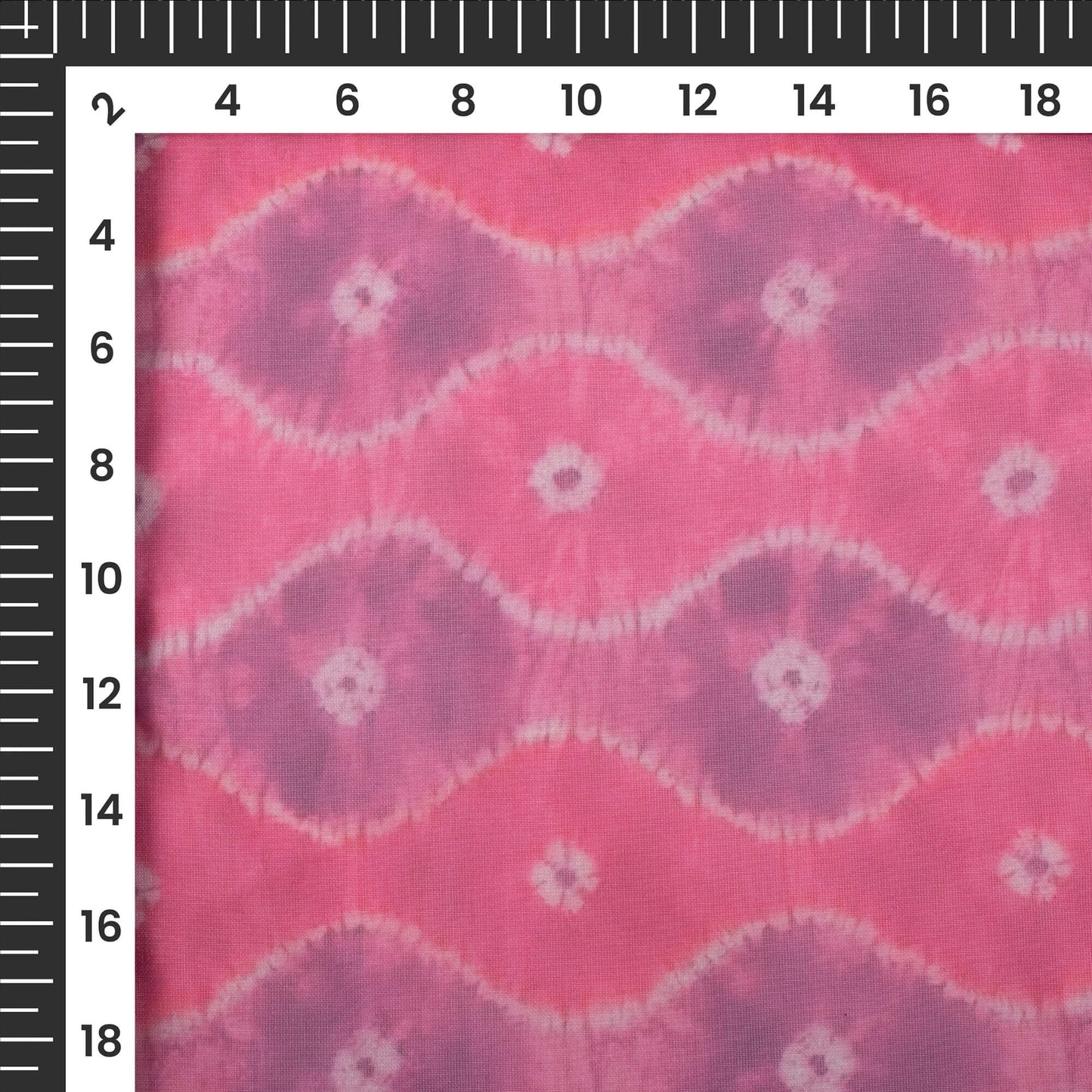 Fuscia Pink Bandhani Digital Print Matt Organza Fabric