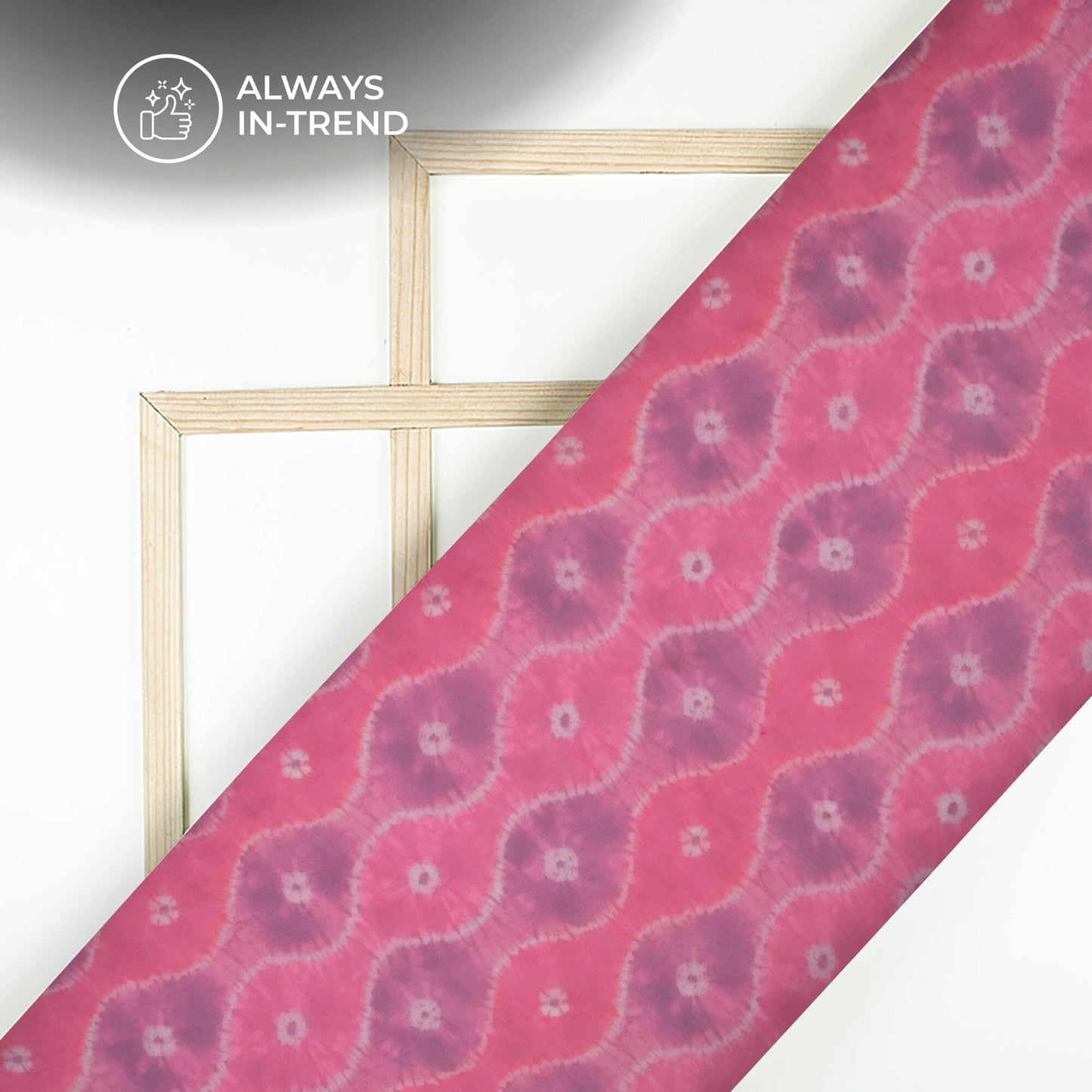 Fuscia Pink Bandhanii Digital Print Matt Organza Fabric