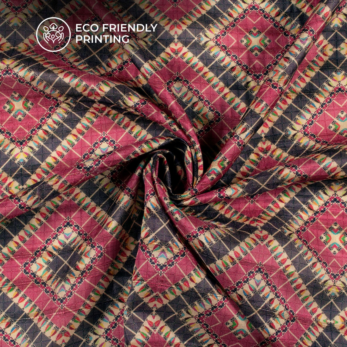Attractive Bandhanii Digital Print Heritage Art Silk Fabric