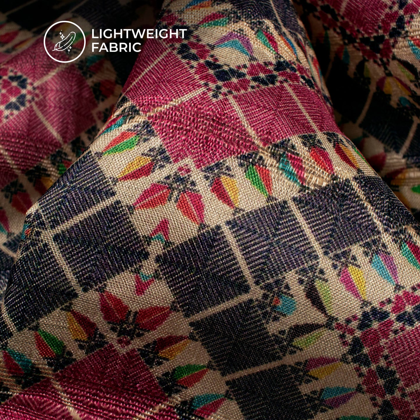 Attractive Bandhanii Digital Print Heritage Art Silk Fabric