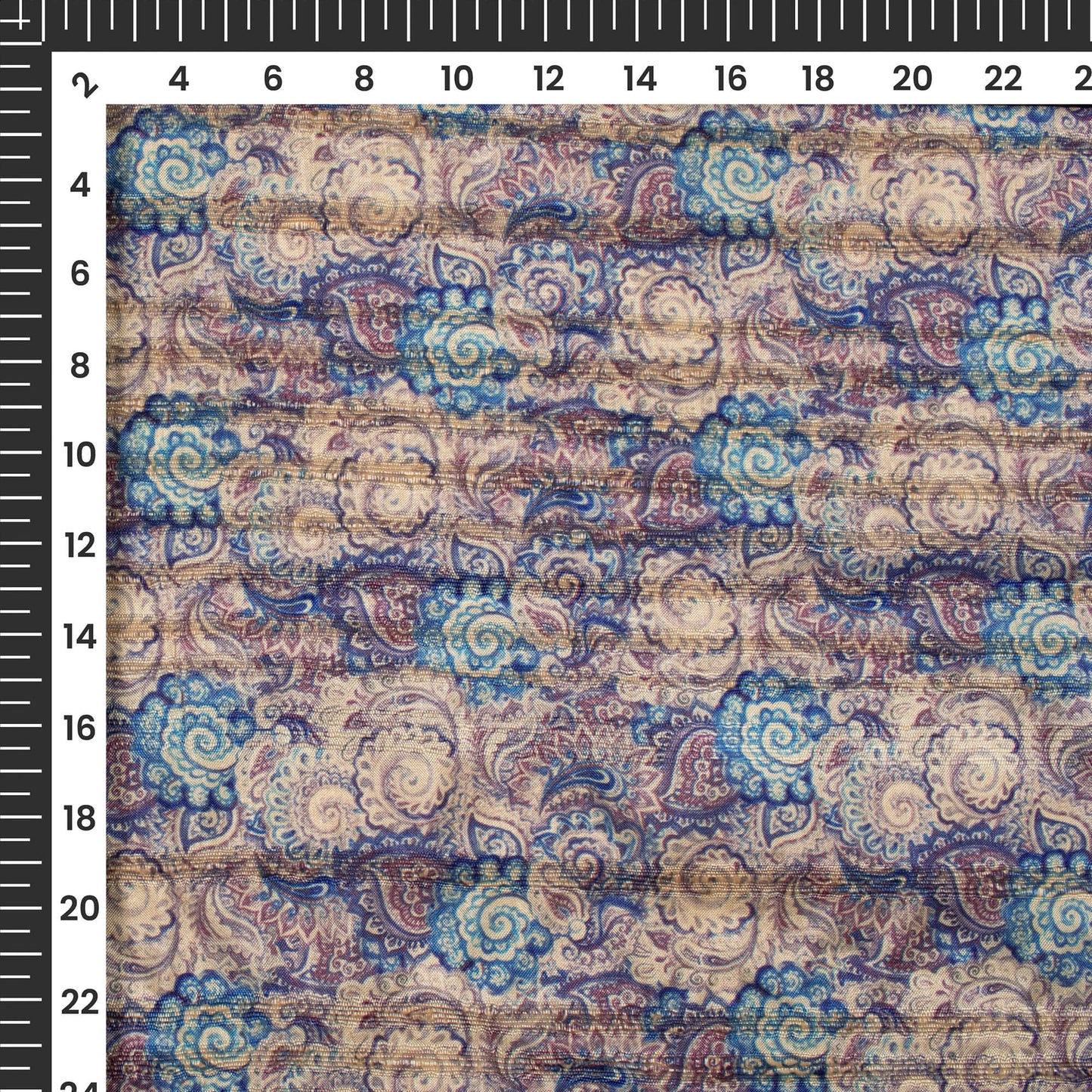 Vintage Paisley Digital Print Heritage Art Silk Fabric