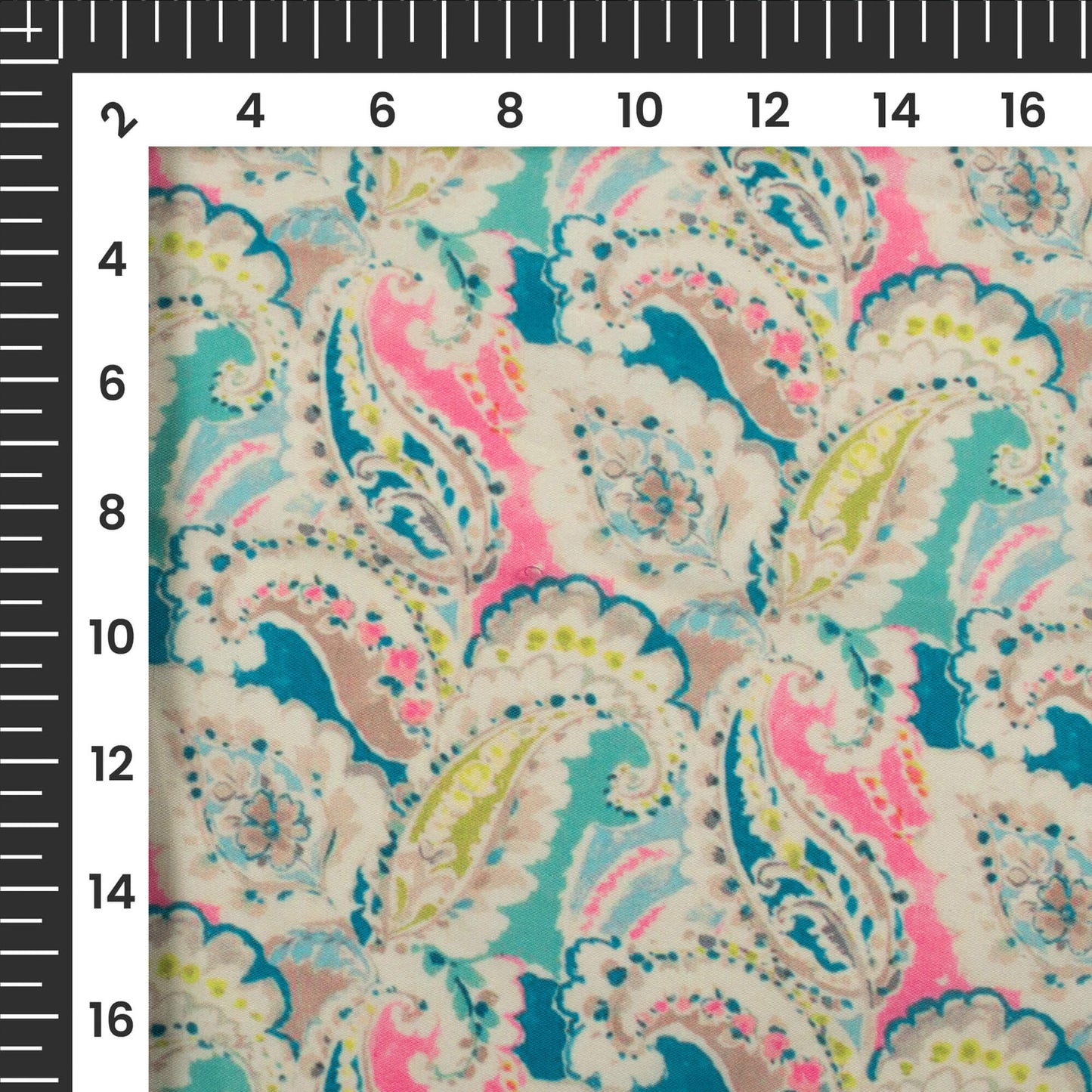 Seamless Paisley Digital Print Imported Satin Fabric