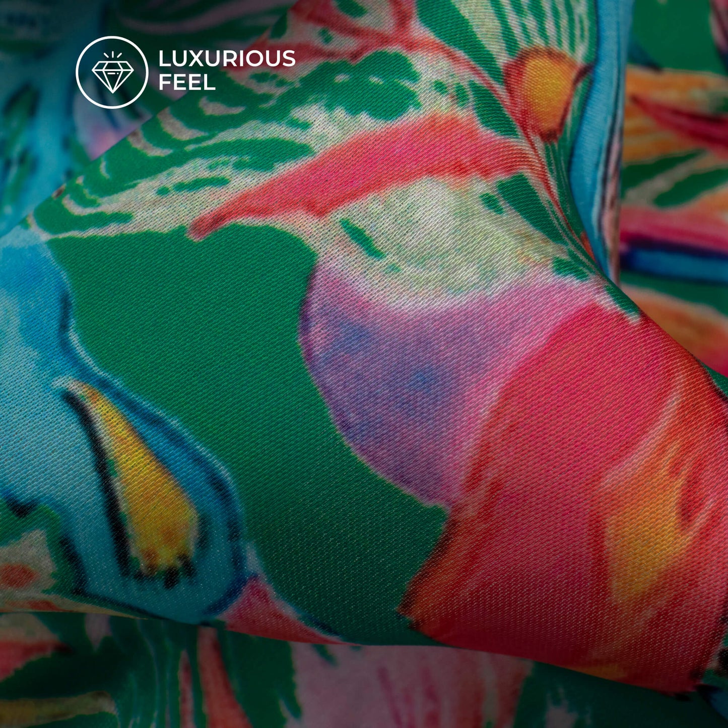 Vintage Floral Digital Print Imported Satin Fabric