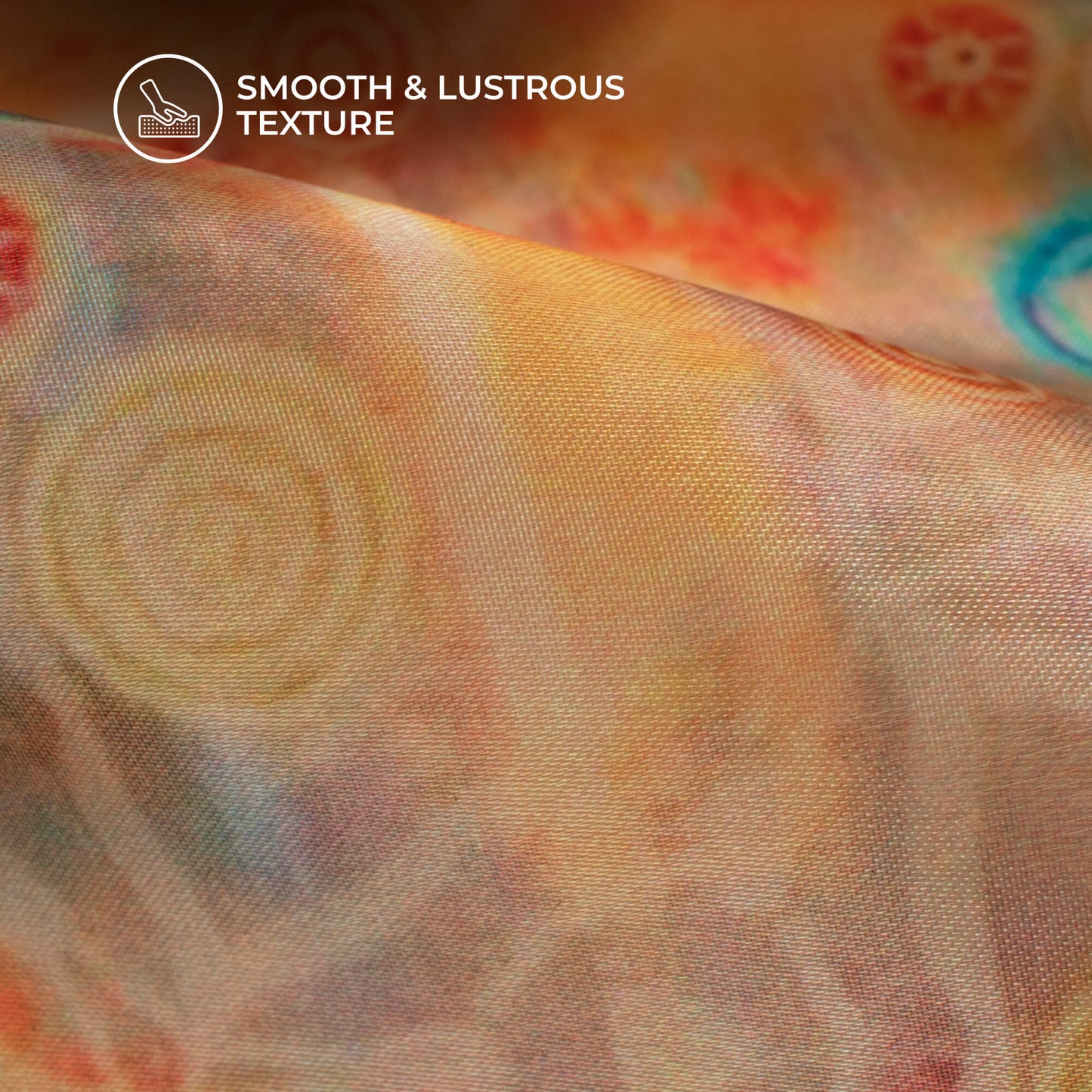 Multi-Color Bandhanii Digital Print Organza Satin Fabric