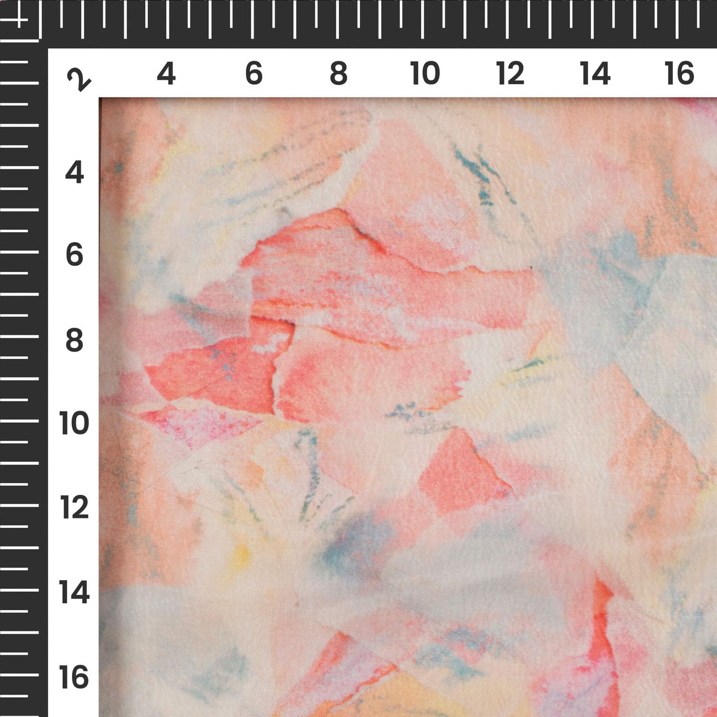 Baby Pink Tye And Dye Digital Print Organza Satin Fabric