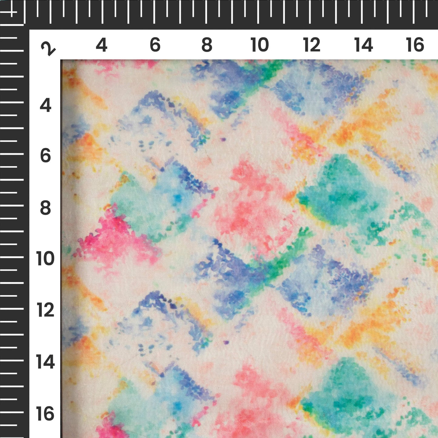 Multi Color Tye And Dye Digital Print Organza Satin Fabric