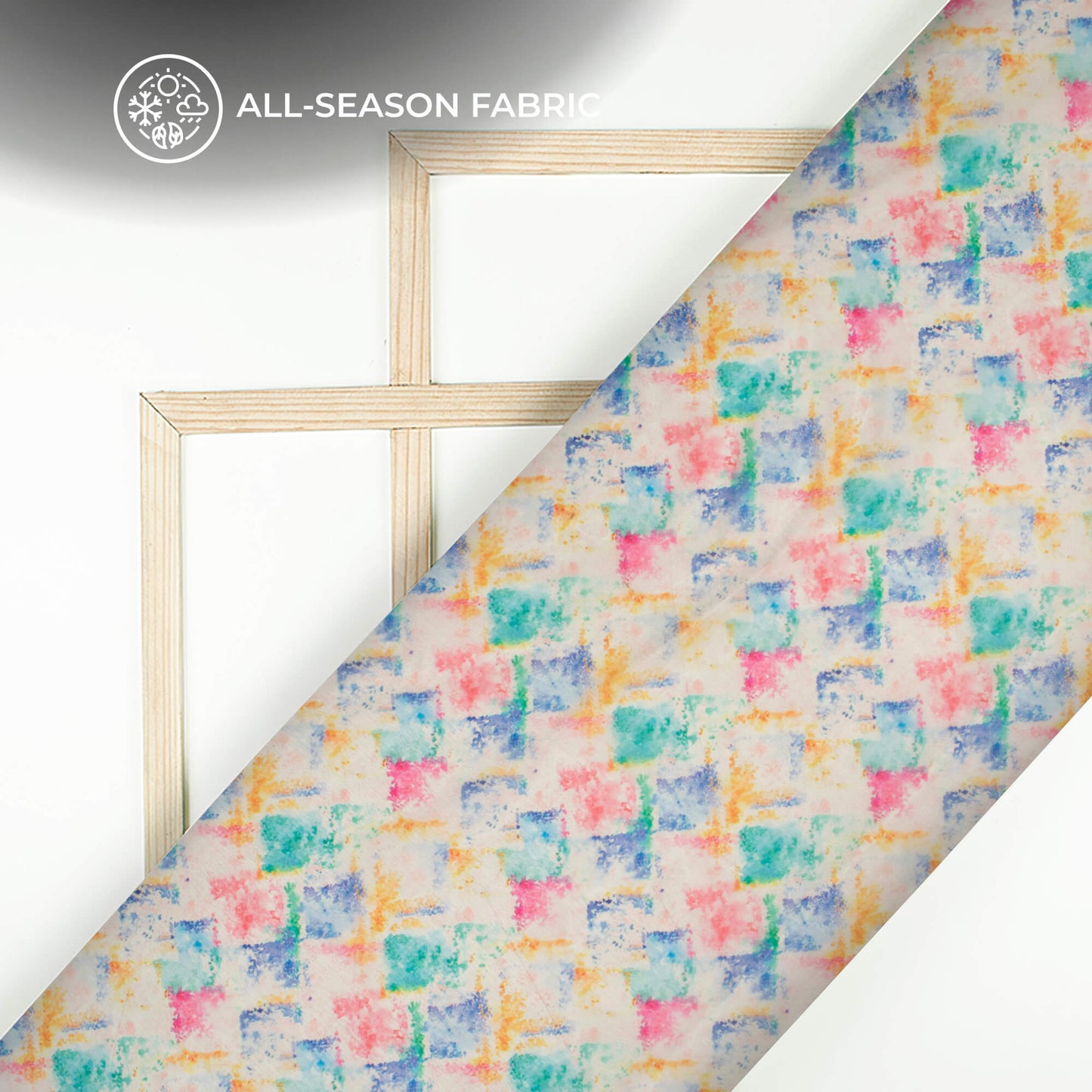 Multi Color Tye And Dye Digital Print Organza Satin Fabric