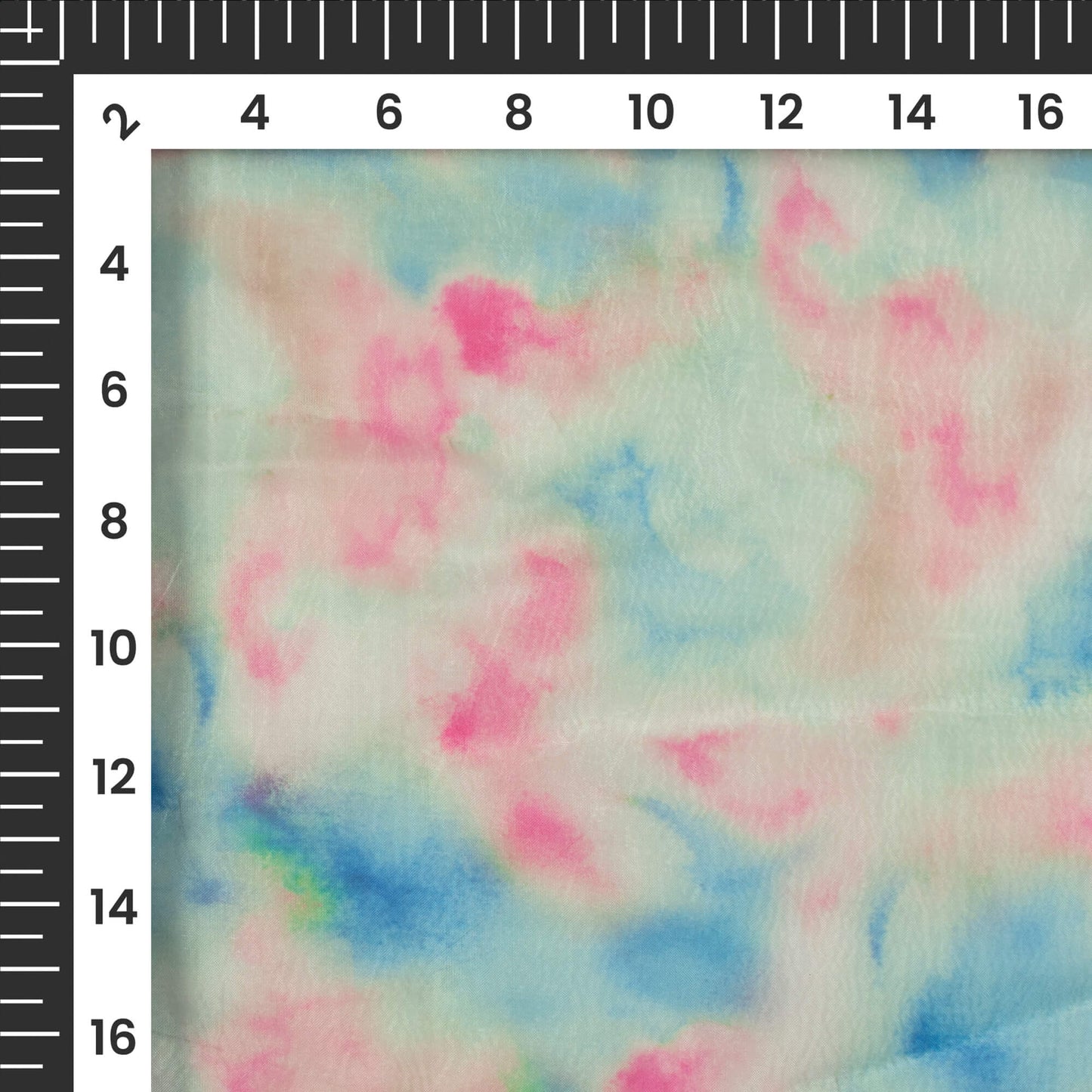 Multi Color Tye And Dye Digital Print Organza Satin Fabric