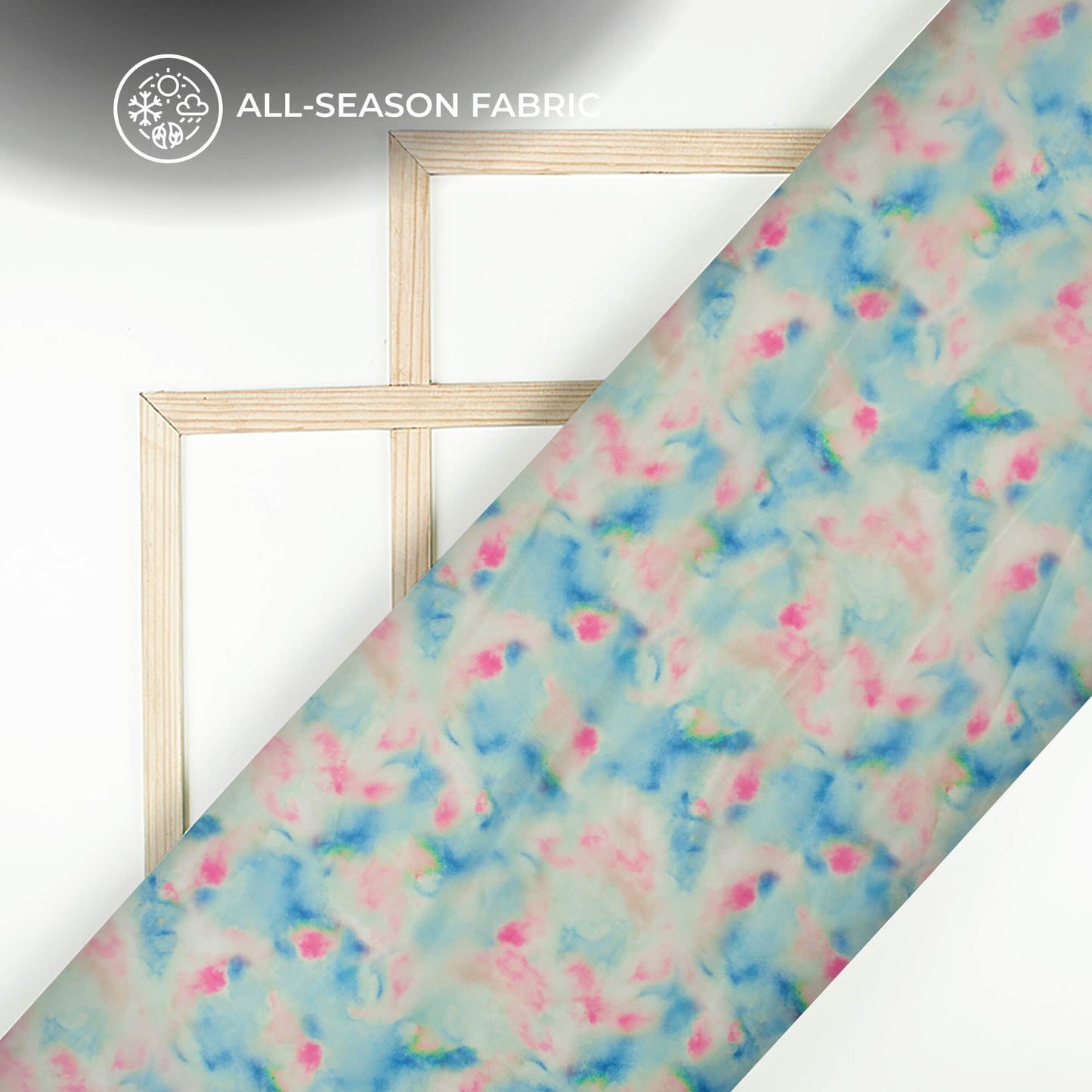 Multi Color Tye And Dye Digital Print Organza Satin Fabric