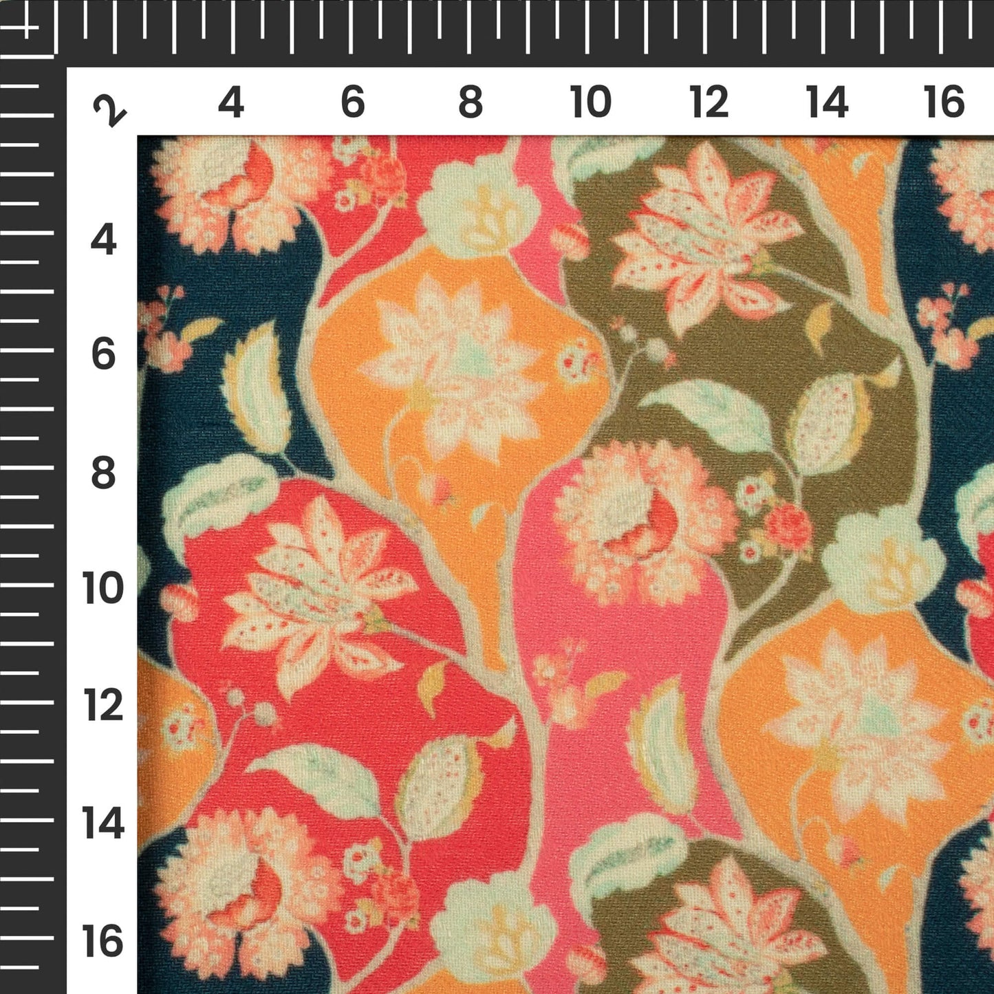 Multi Color Floral Digital Print Elegant Blend Pashmina Fabric