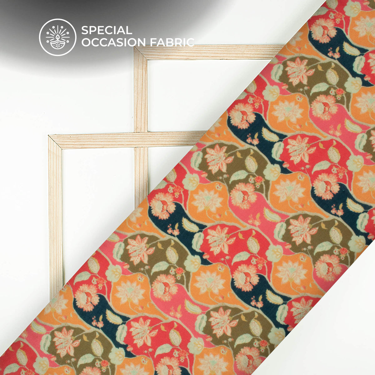Multi Color Floral Digital Print Elegant Blend Pashmina Fabric