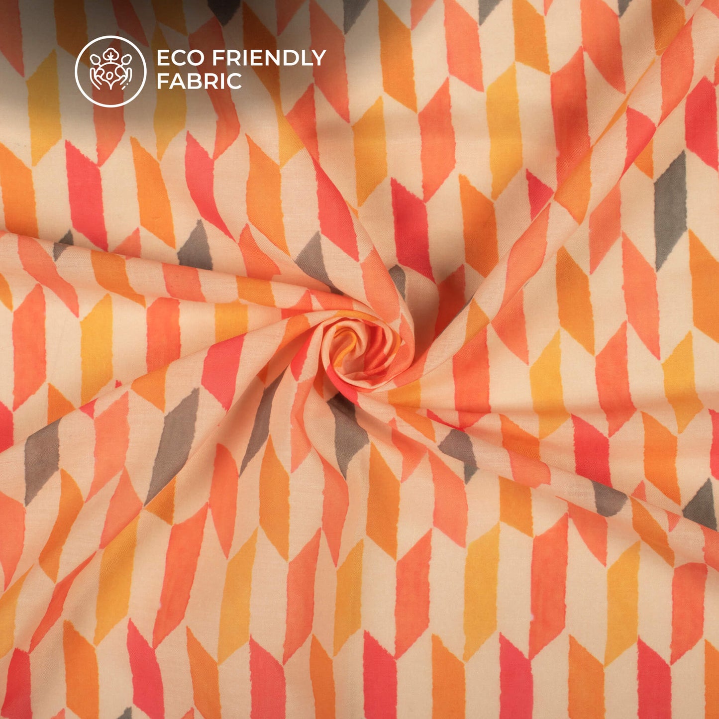Fuscia Pink Geometrical Digital Print Poly Cambric Fabric