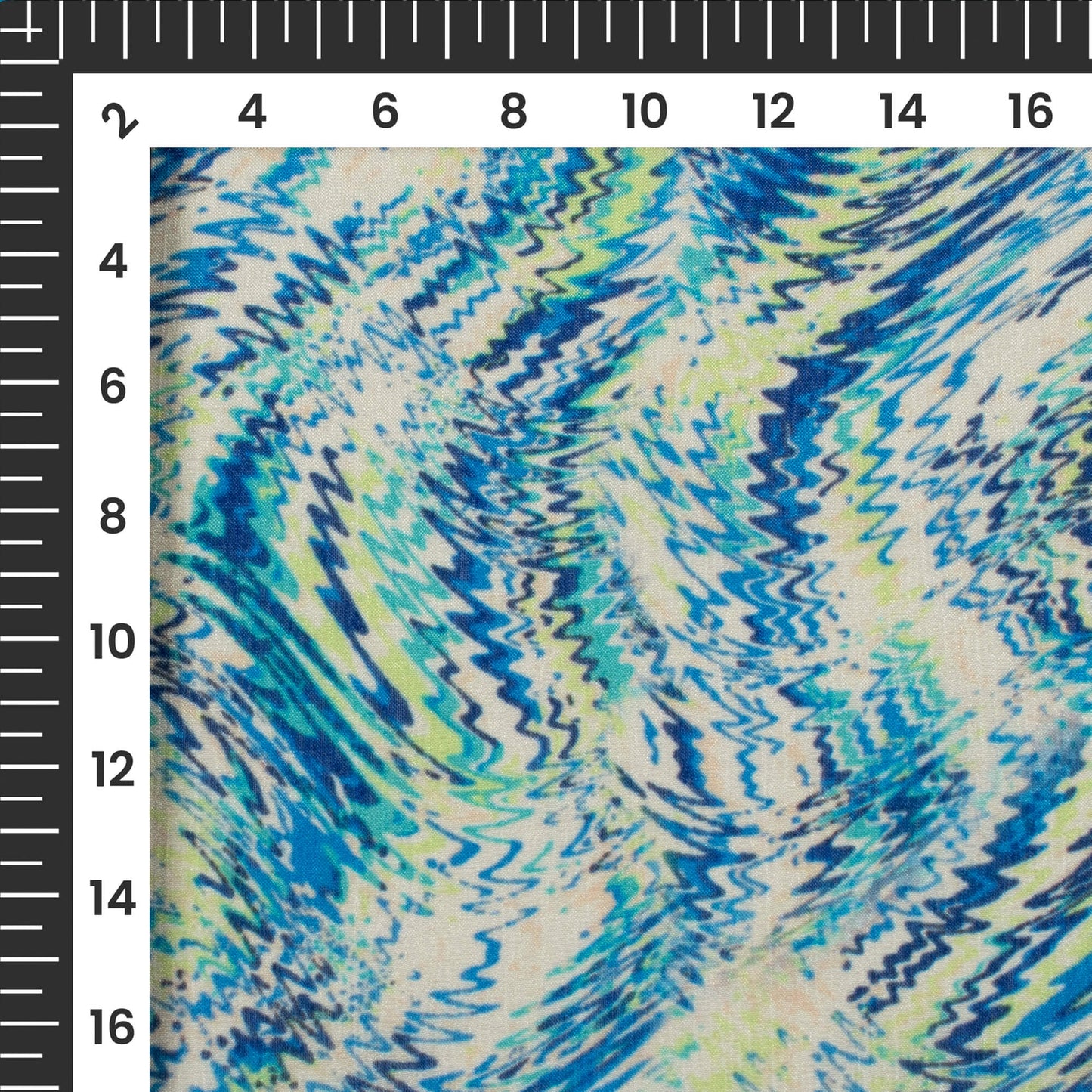 Blue Shiiborii Digital Print Poly Chinnon Chiffon Fabric