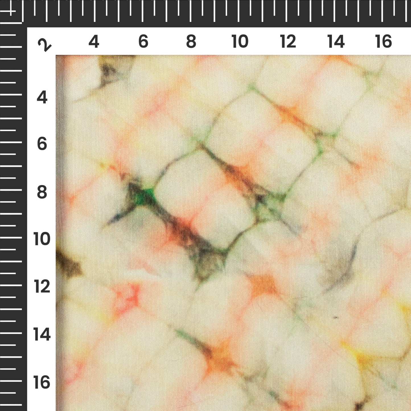 Crayola Peach Shiiborii Digital Print Poly Chinnon Chiffon Fabric