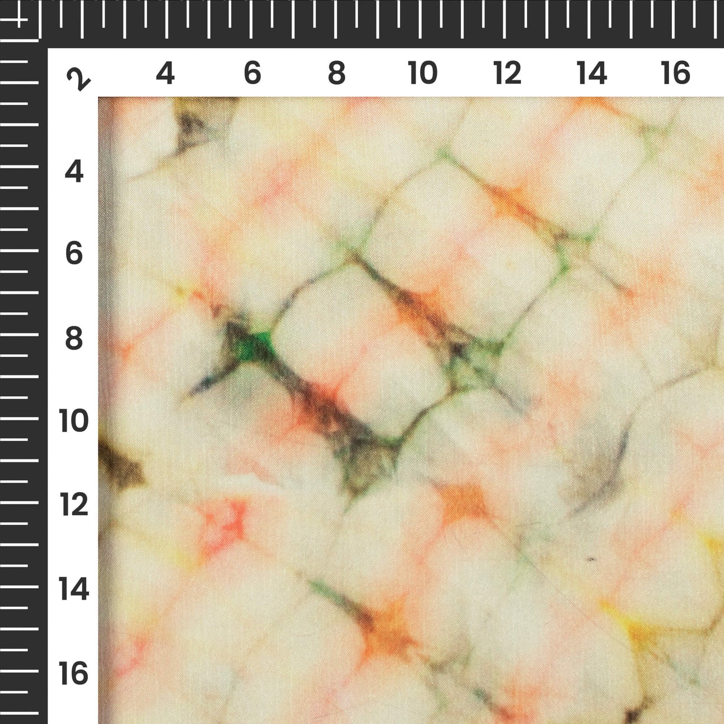 Crayola Peach Shibori Digital Print Poly Chinnon Chiffon Fabric