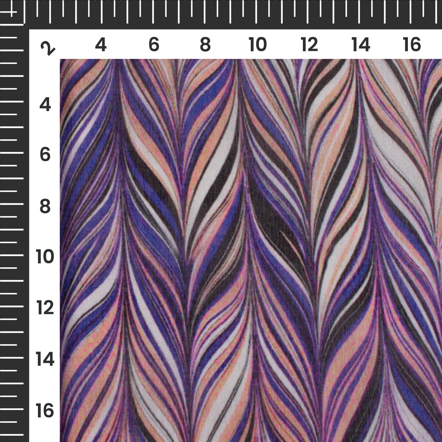 Purple Chevron Digital Print Poly Chinnon Chiffon Fabric