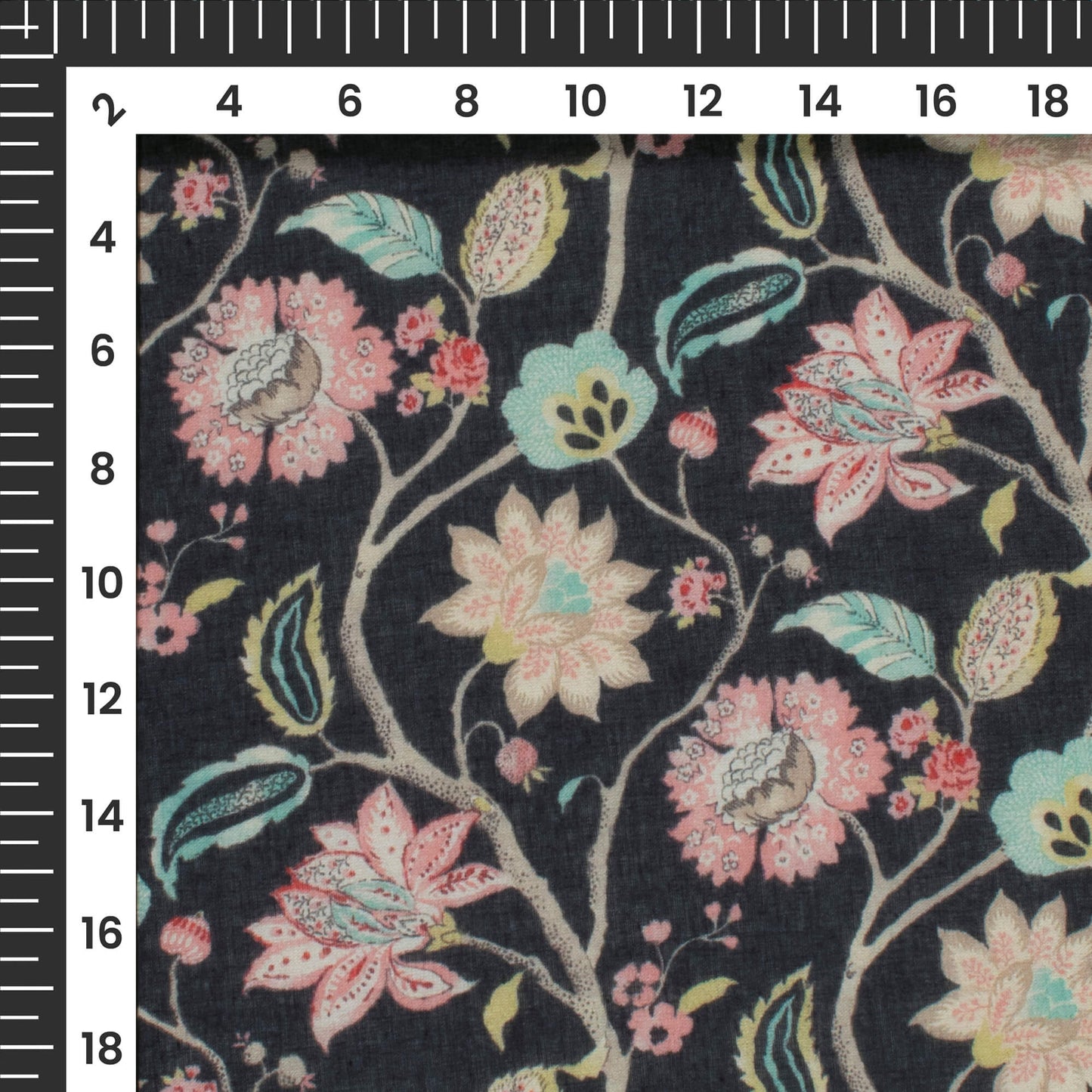 Crepe Pink Floral Digital Print Pure Cotton Mulmul Fabric