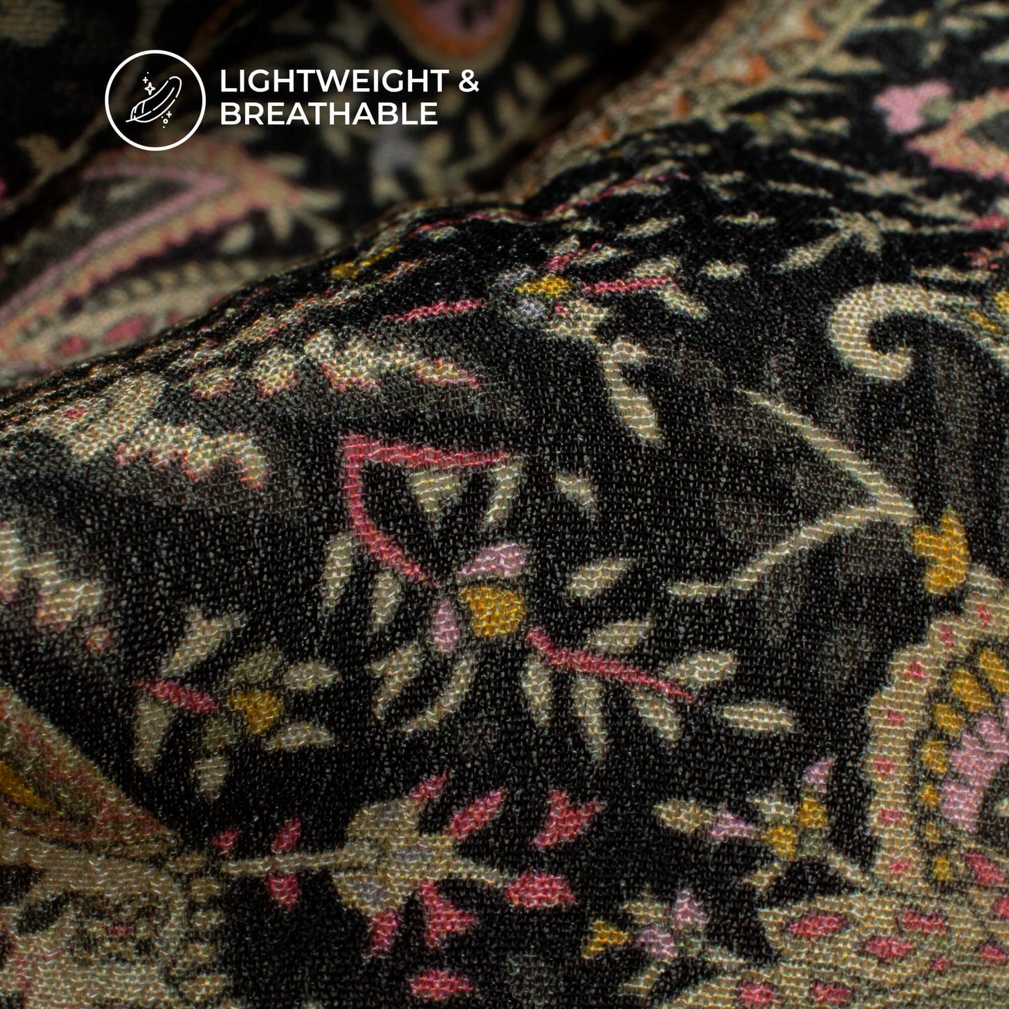 Rose Pink Paisley Digital Print Viscose Natural Crepe Fabric