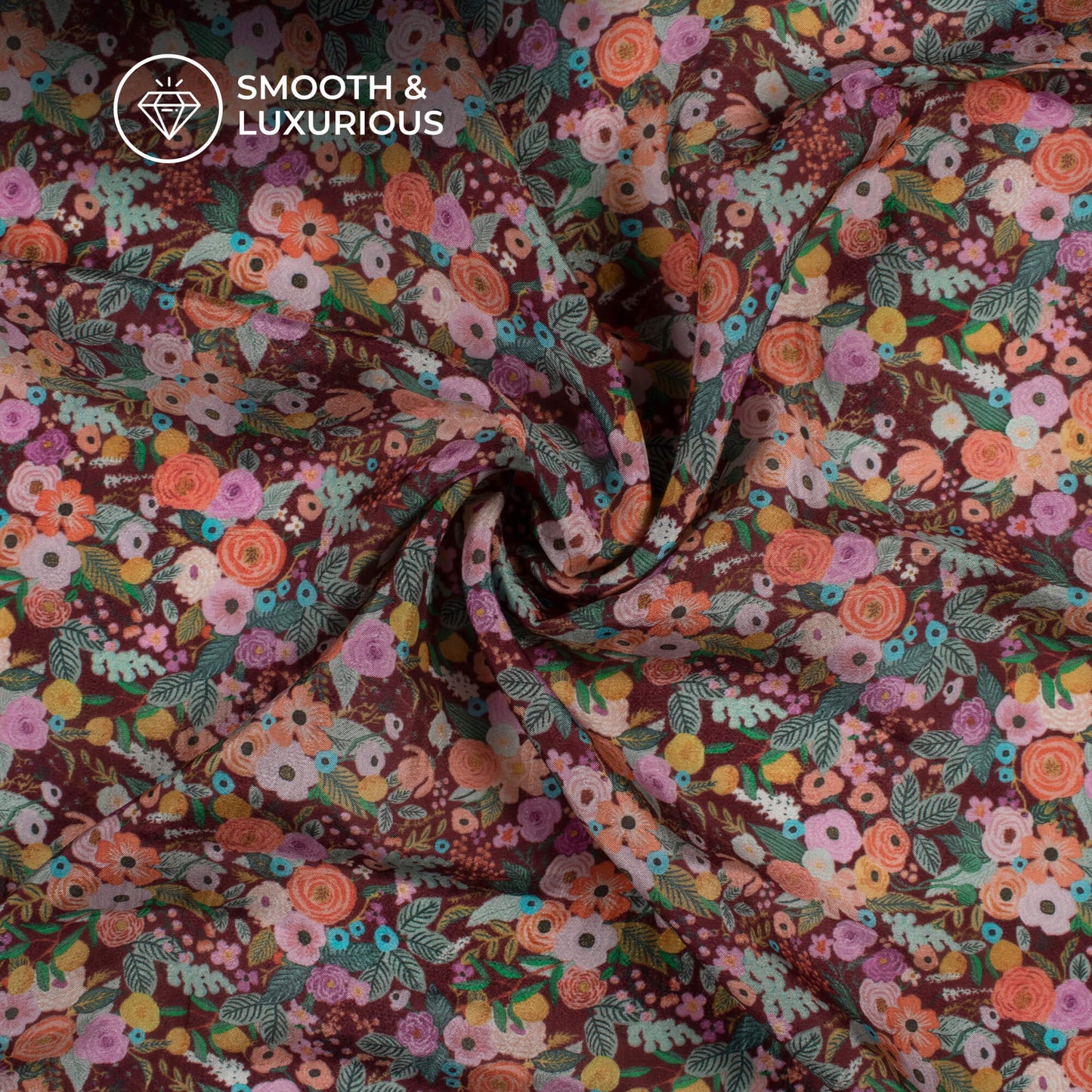 Multi-Color Floral Digital Print Viscose Uppada Silk Fabric