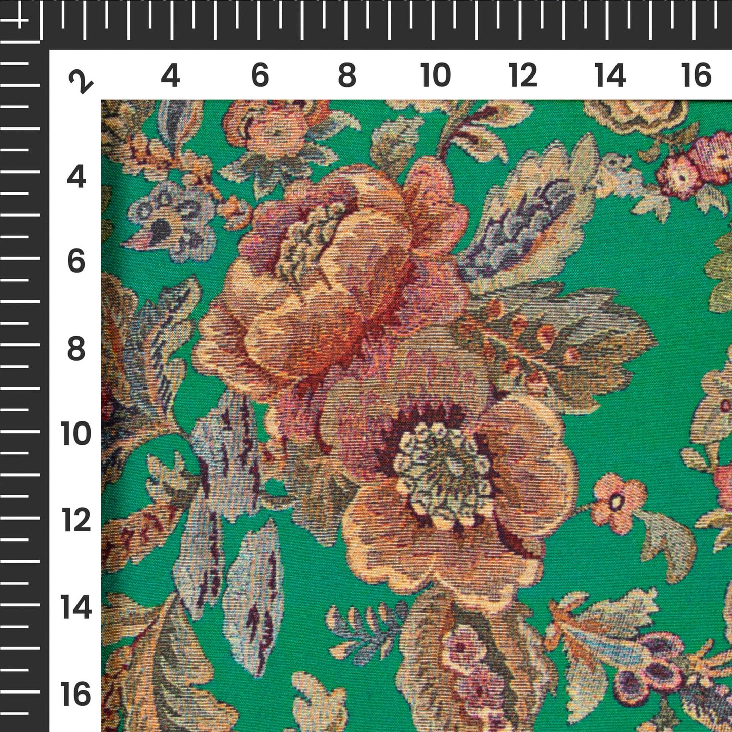Emerald Floral Digital Print Viscose Muslin Fabric