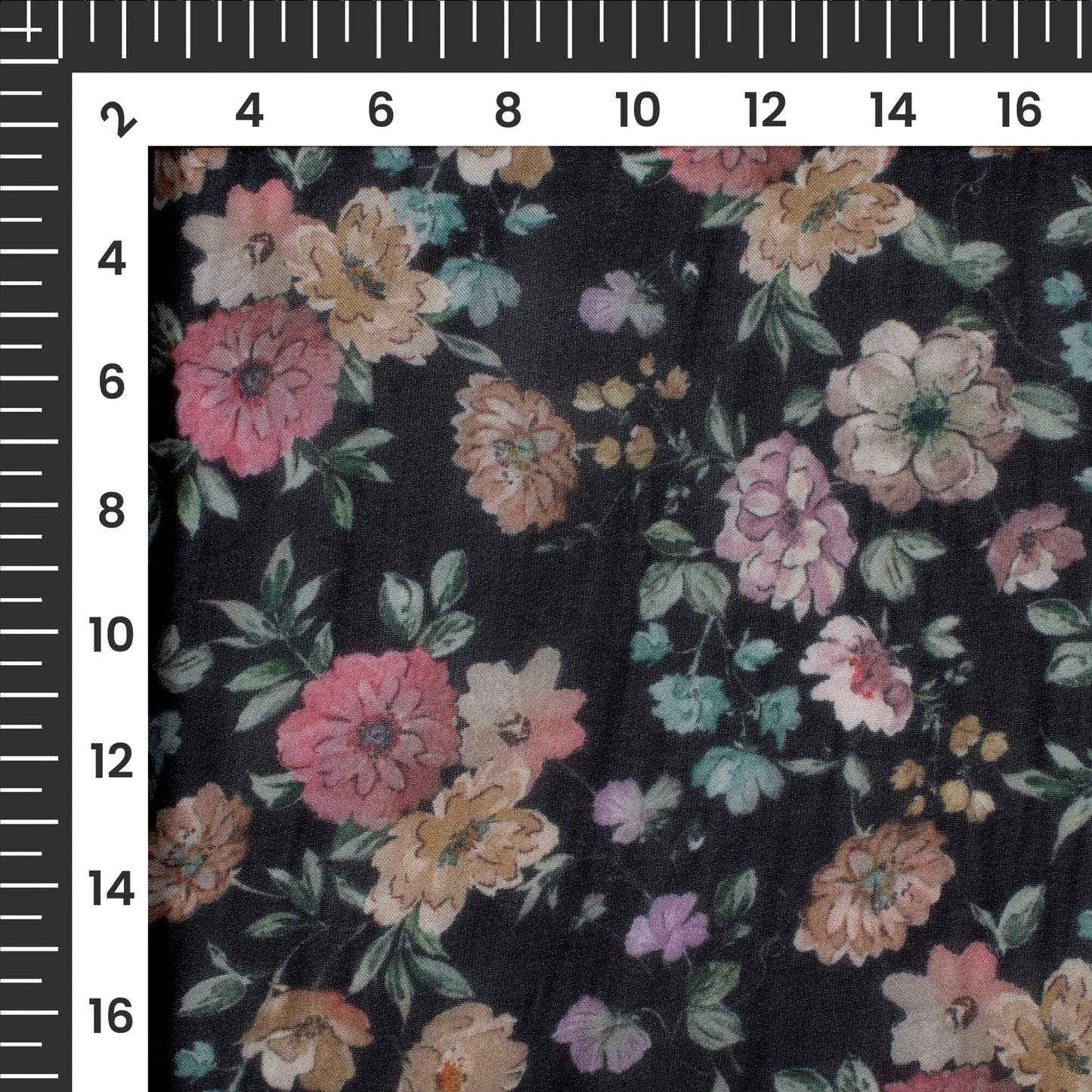 Taffy Pink Floral Digital Print Pure Organza Fabric