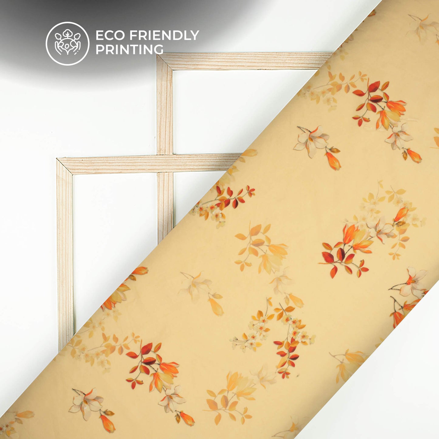 Red Brown Floral Digital Print Poplin Fabric (Width 58 Inches)