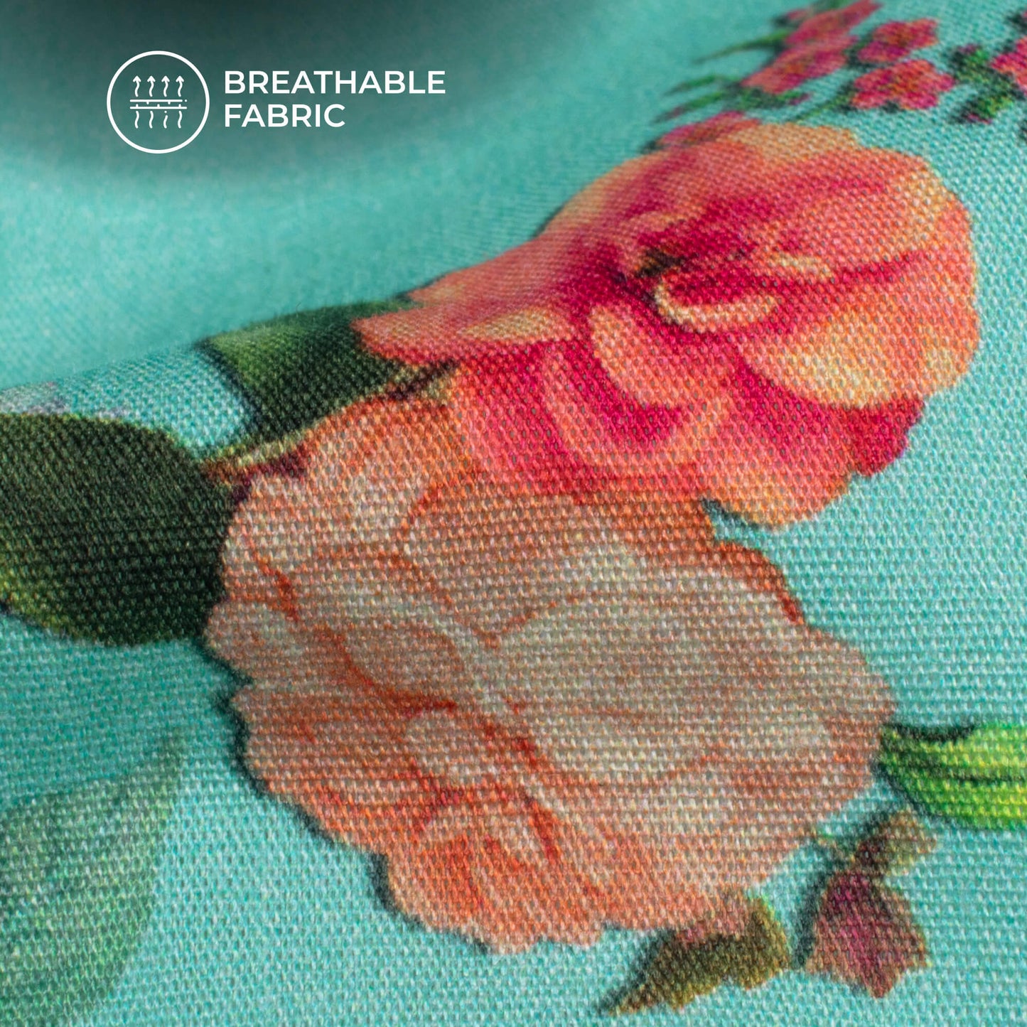 Pink Floral Digital Print Poplin Fabric (Width 58 Inches)
