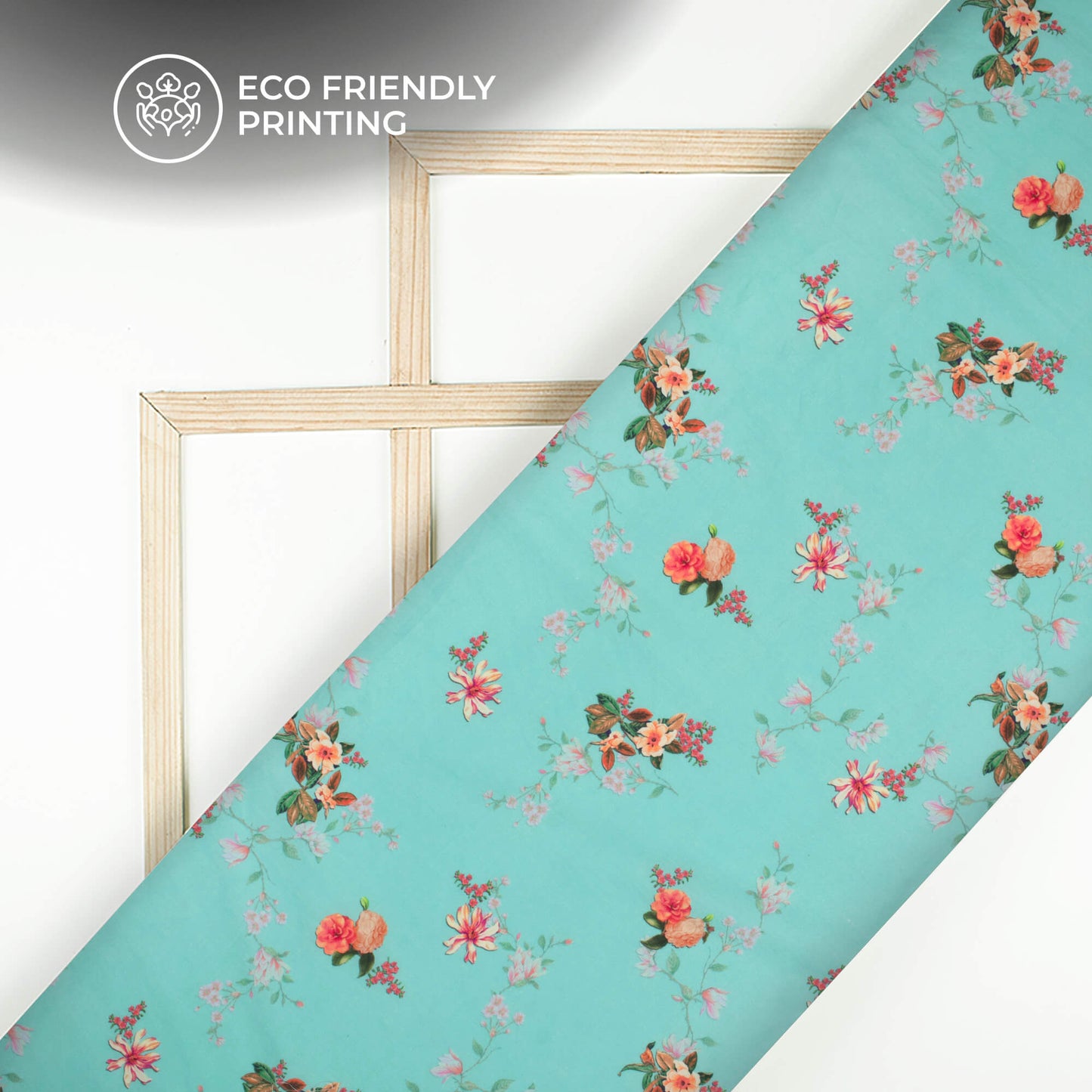 Pink Floral Digital Print Poplin Fabric (Width 58 Inches)
