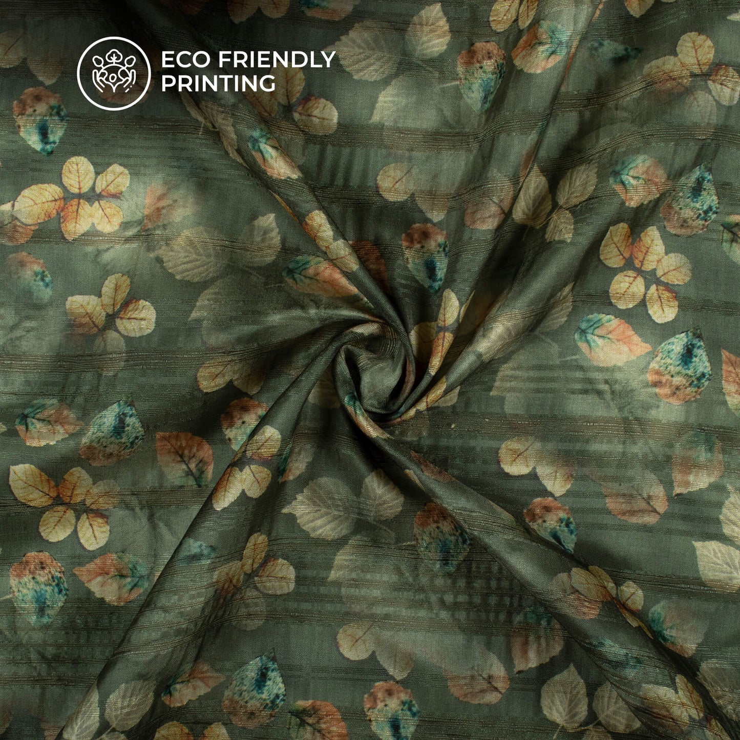 Ancient Floral Digital Print Heritage Art Silk Fabric